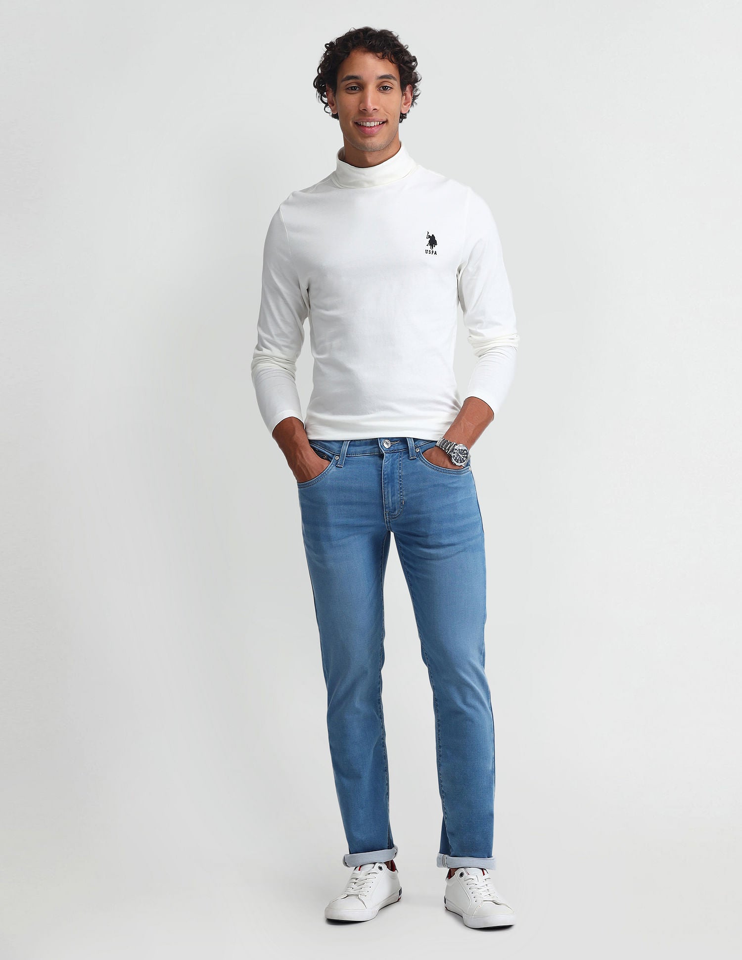 Outdoor Muscle Fit Solid T-Shirt Ivory - U.S. POLO ASSN. | Large