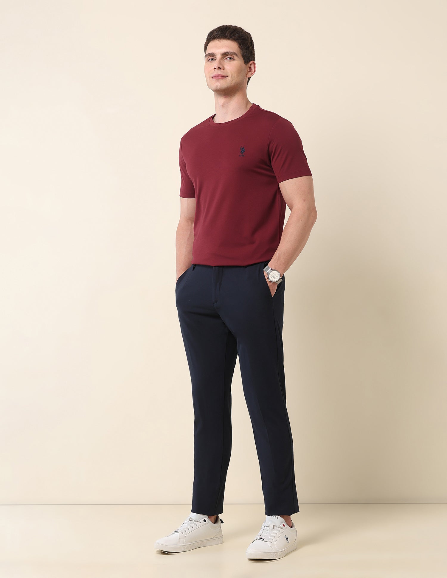 Slim Fit Classic T-Shirt Maroon - U.S. Polo Assn. India | Large