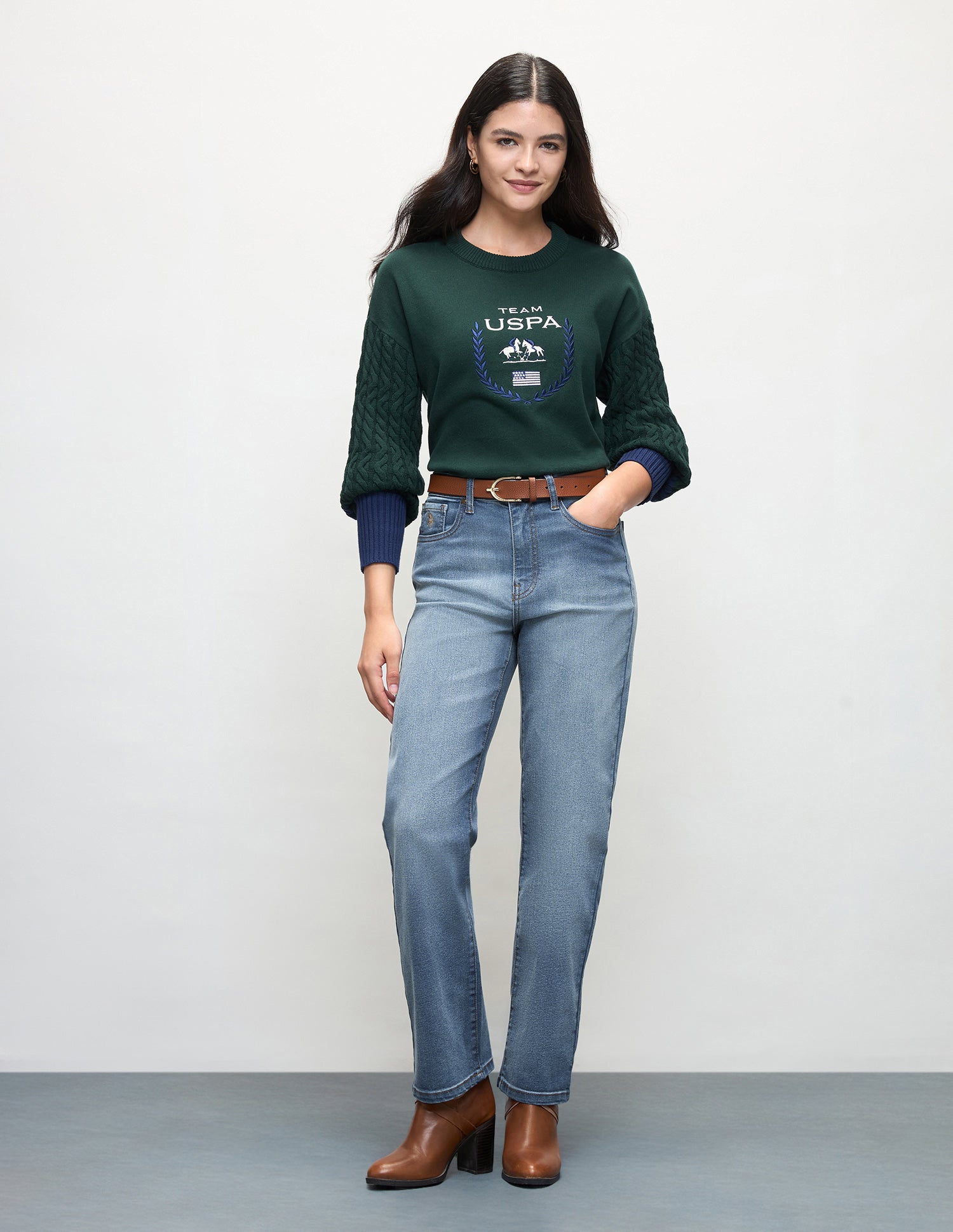 Flared Fit Blue Jeans Dark Blue - U.S. Polo Assn. India | Large