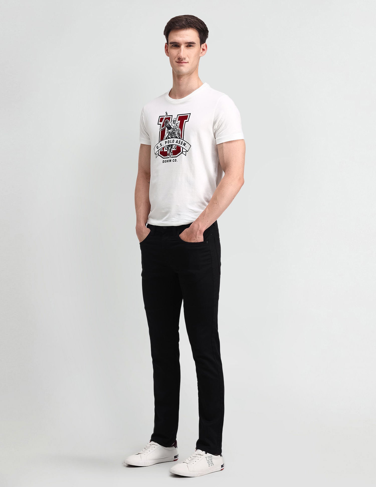 Regallo Skinny Fit Black Jeans Black - U.S. POLO ASSN. | Large