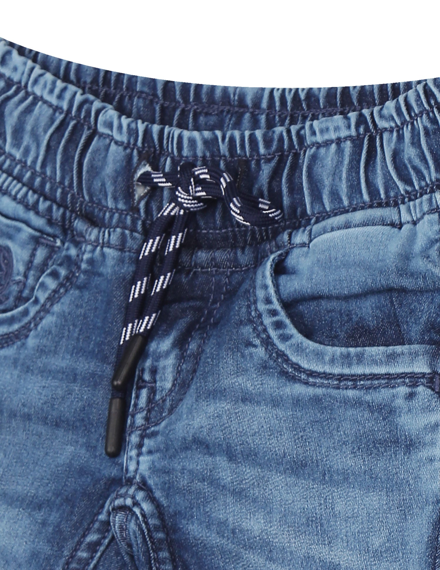 Boys Blue Drawstring Waist Slim Fit Denim Shorts Blue - U.S. Polo Assn. India | Large