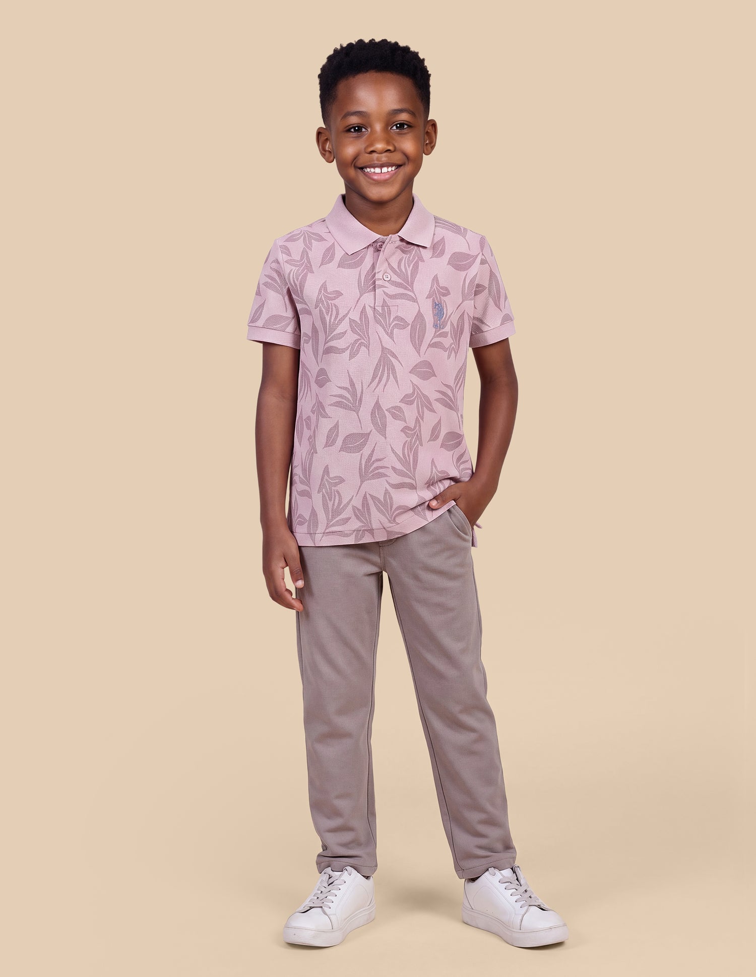 All-Over Printed Regular Fit Polo Shirt Pink - U.S. Polo Assn. India | Large