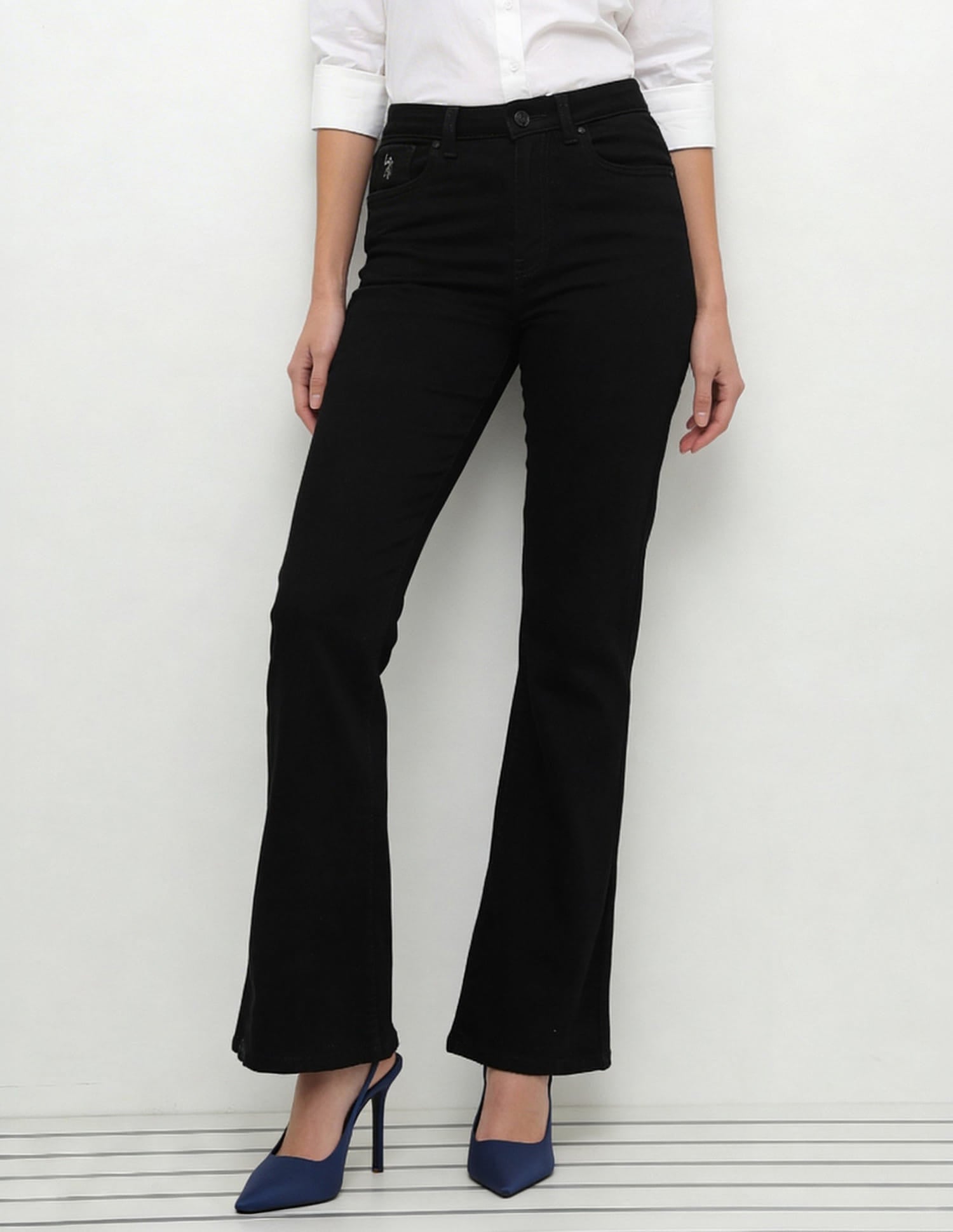 High Rise Flared Fit Jeans Black - U.S. Polo Assn. India | Large
