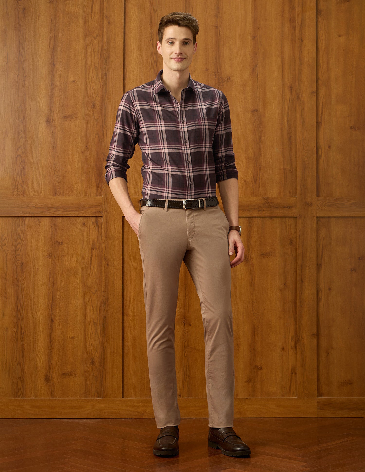 Elvenado Tartan Checked Shirt Burgundy - U.S. Polo Assn. India | Large