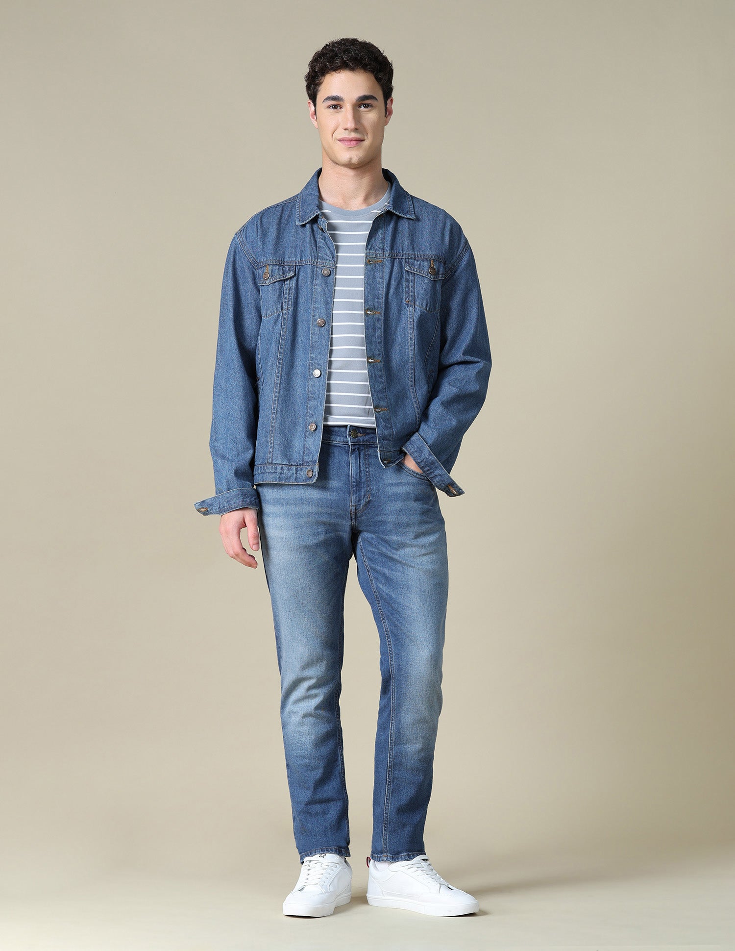 Brandon Slim-Tapered Fit Blue Jeans Mid Blue - U.S. Polo Assn. India | Large