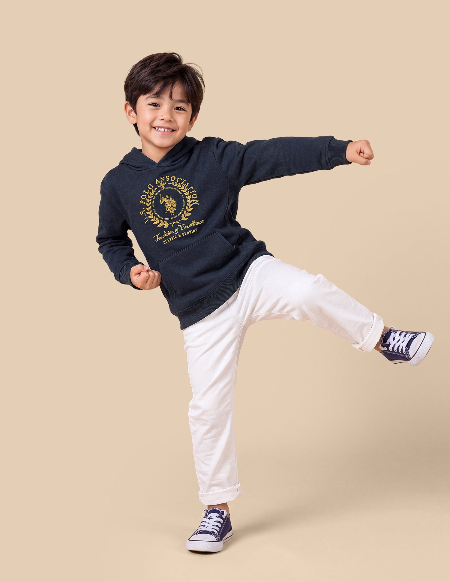 Brand Embroidered Regular Fit Sweatshirt Navy - U.S. Polo Assn. India | Large