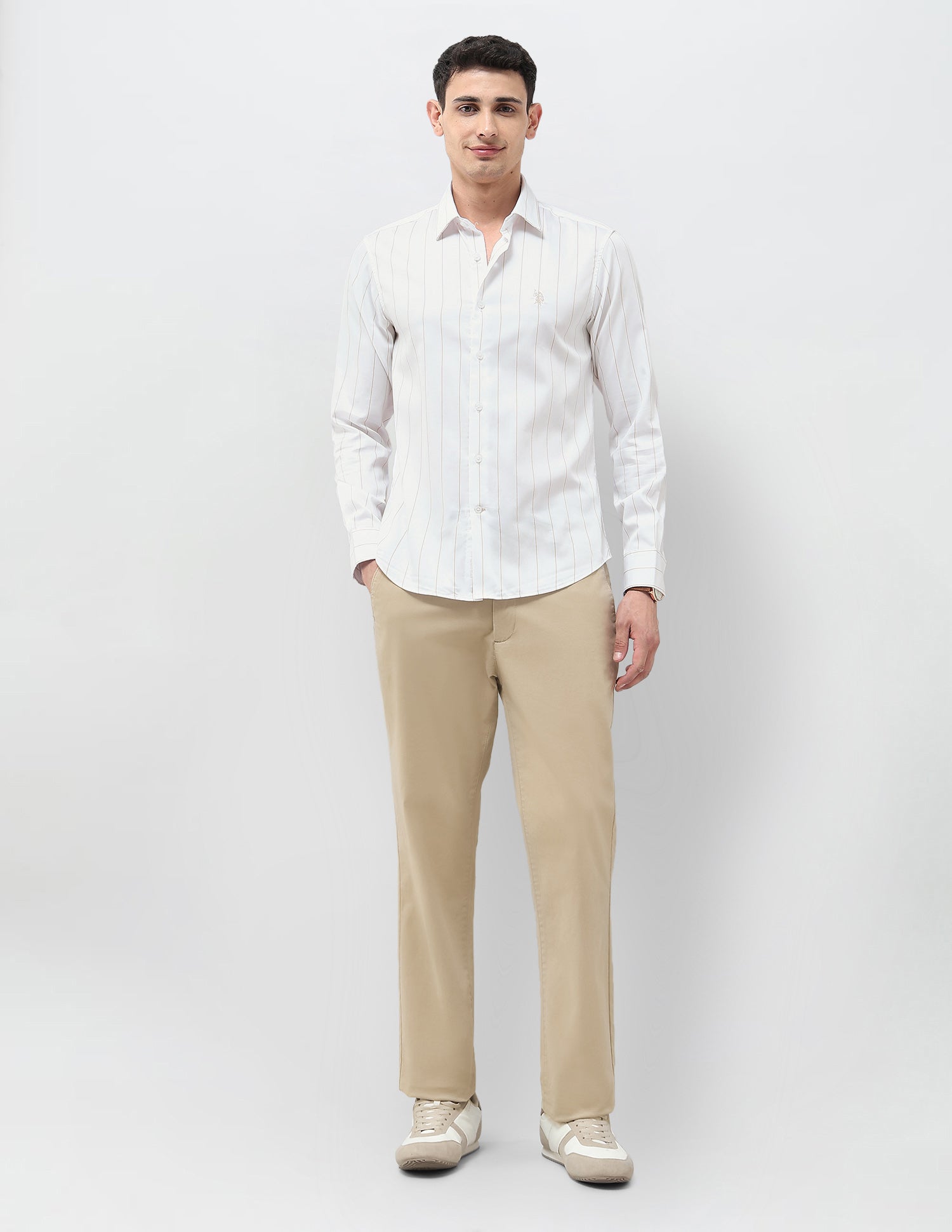 Satin Tailored Fit Shirt White - U.S. POLO ASSN. | Large