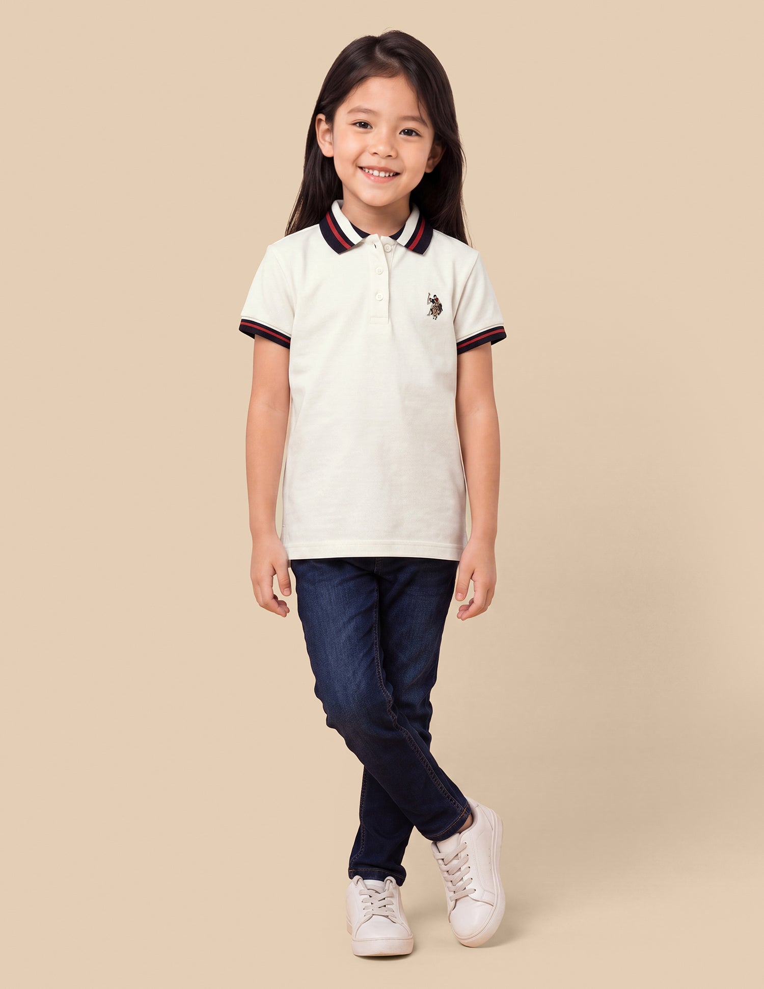 Solid Relaxed Fit Polo Shirt Snow White - U.S. Polo Assn. India | Large