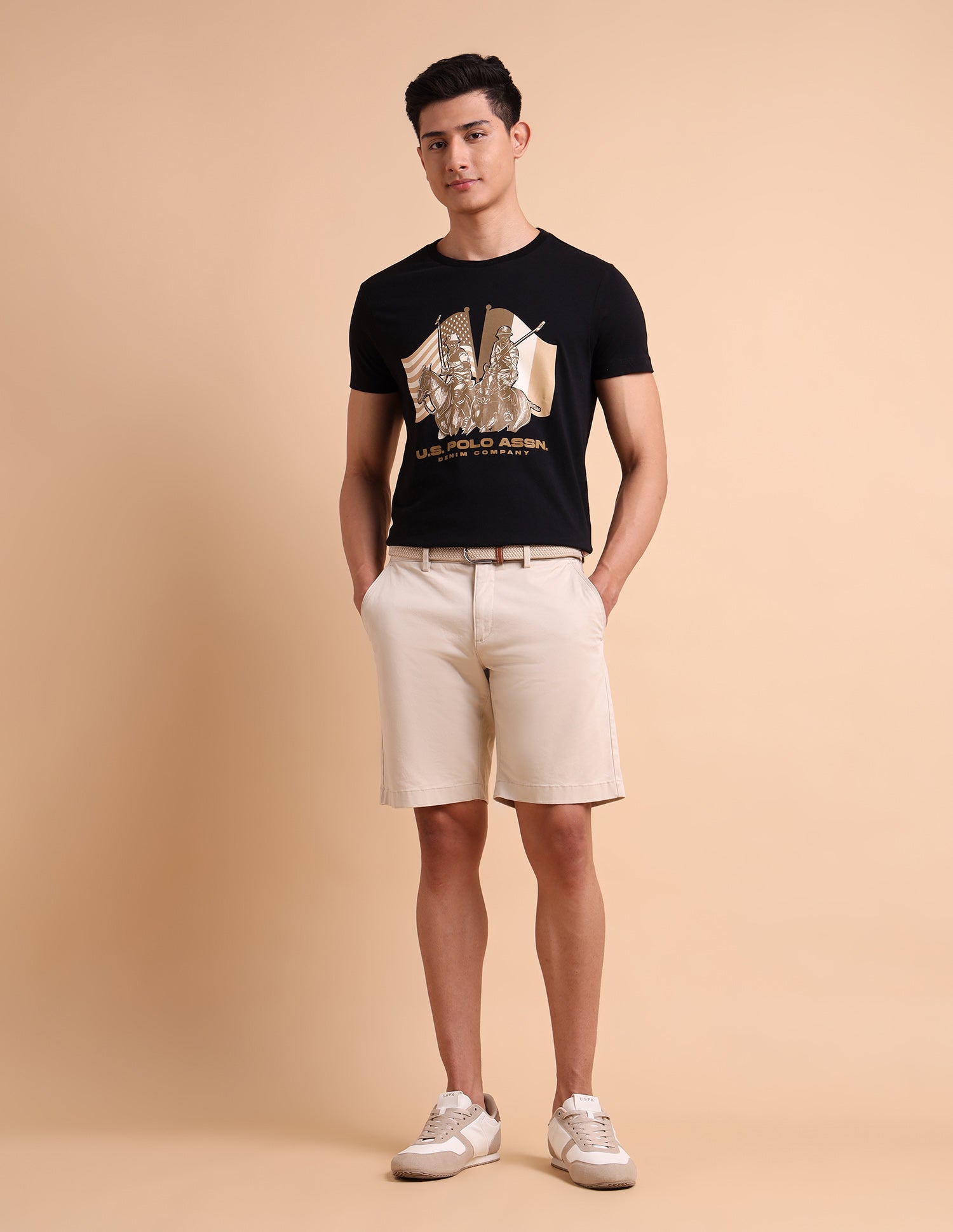 Pure Cotton Brand Printed T-Shirt Black - U.S. POLO ASSN. | Large