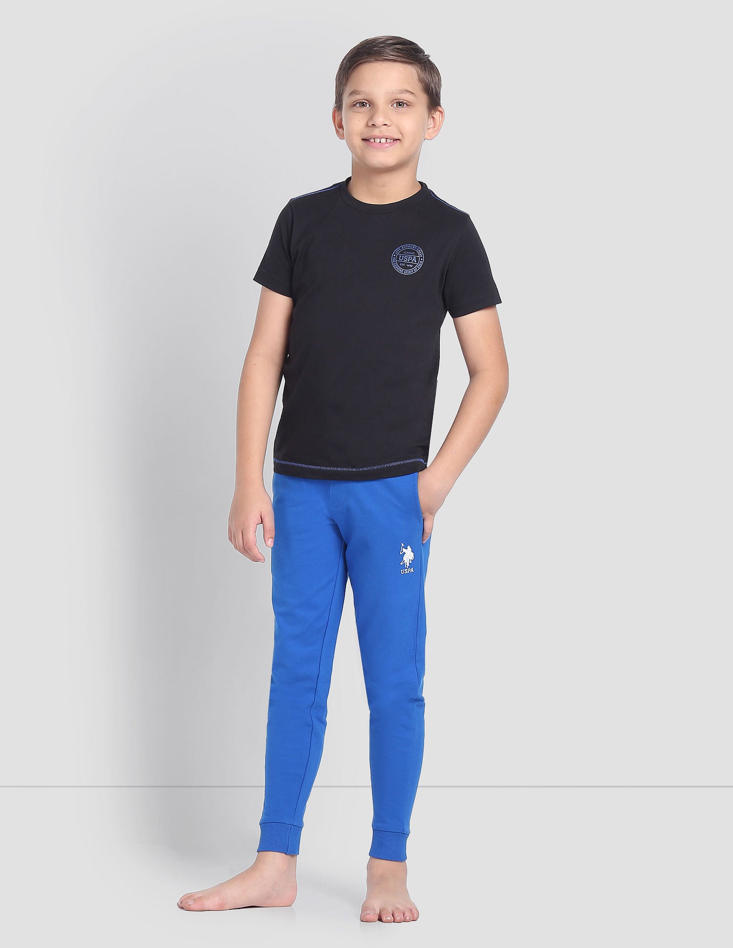 Mid Rise Drawstring Waist OKJ01 Joggers - Pack Of 1 Blue - U.S. POLO ASSN. | Large