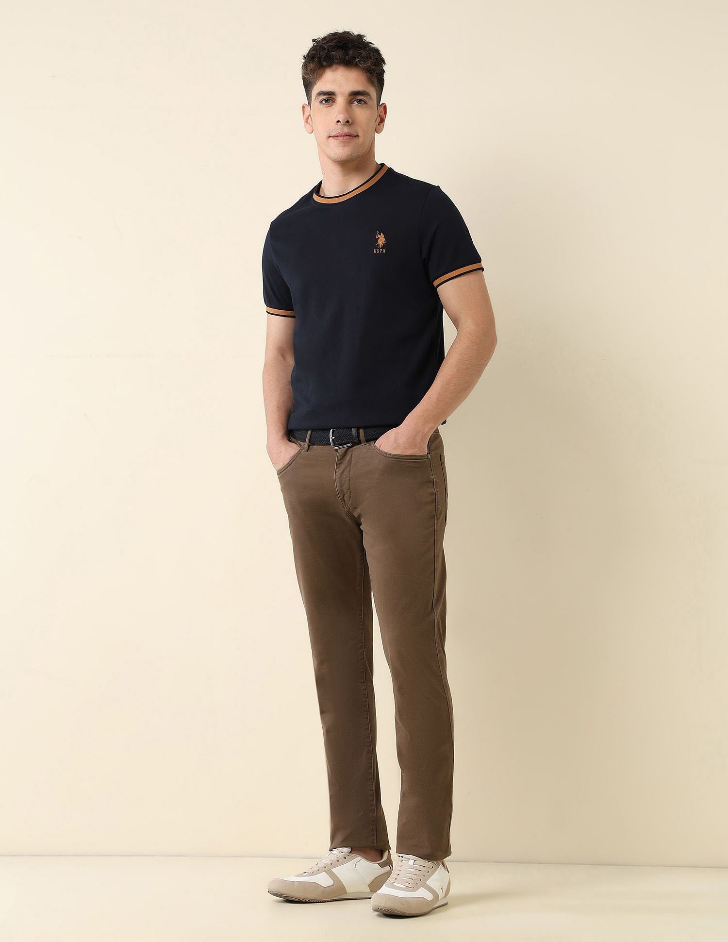Solid Slim Fit T-Shirt Navy - U.S. Polo Assn. India | Large