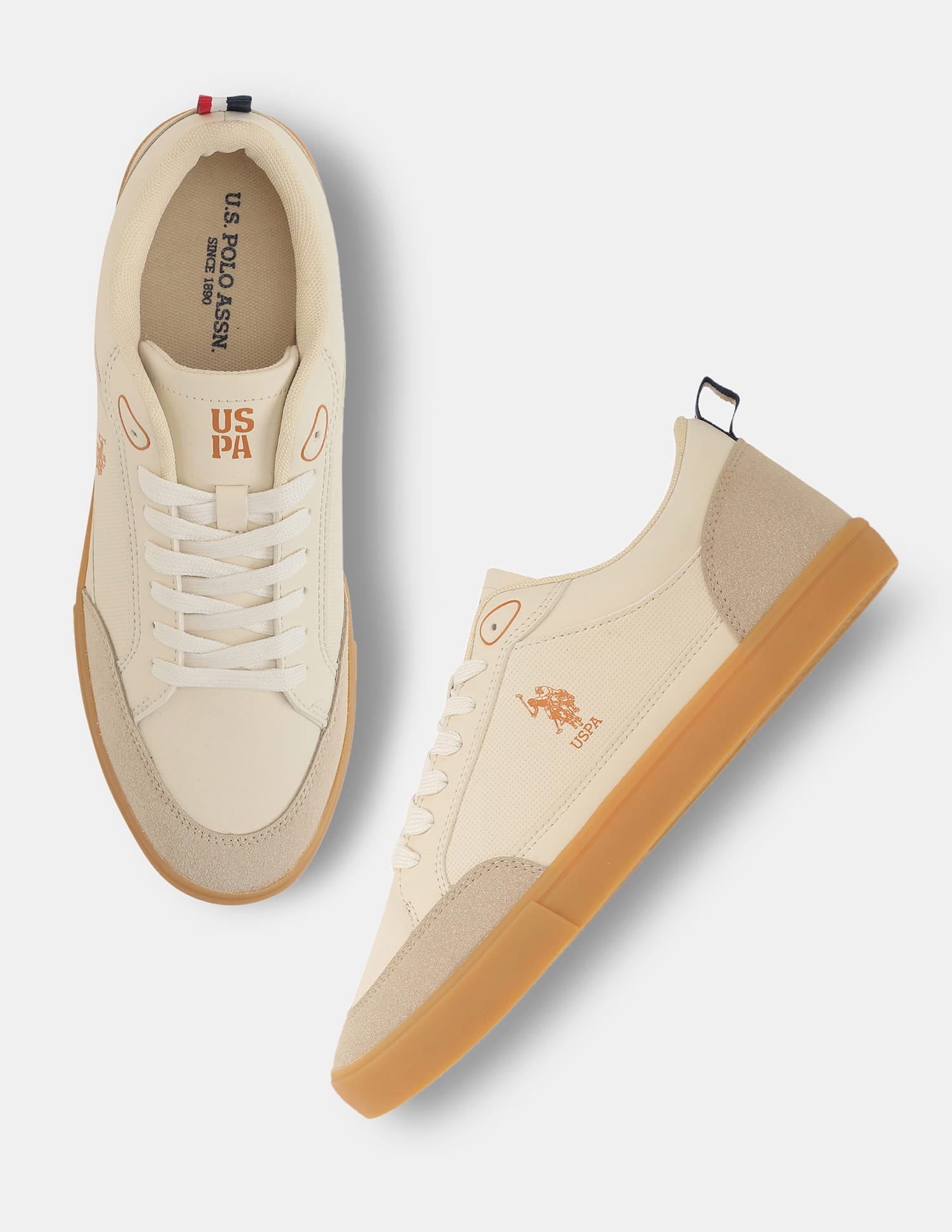 Men Colour Blocked Lucian 2.0 Sneakers Beige - U.S. Polo Assn. India | Large