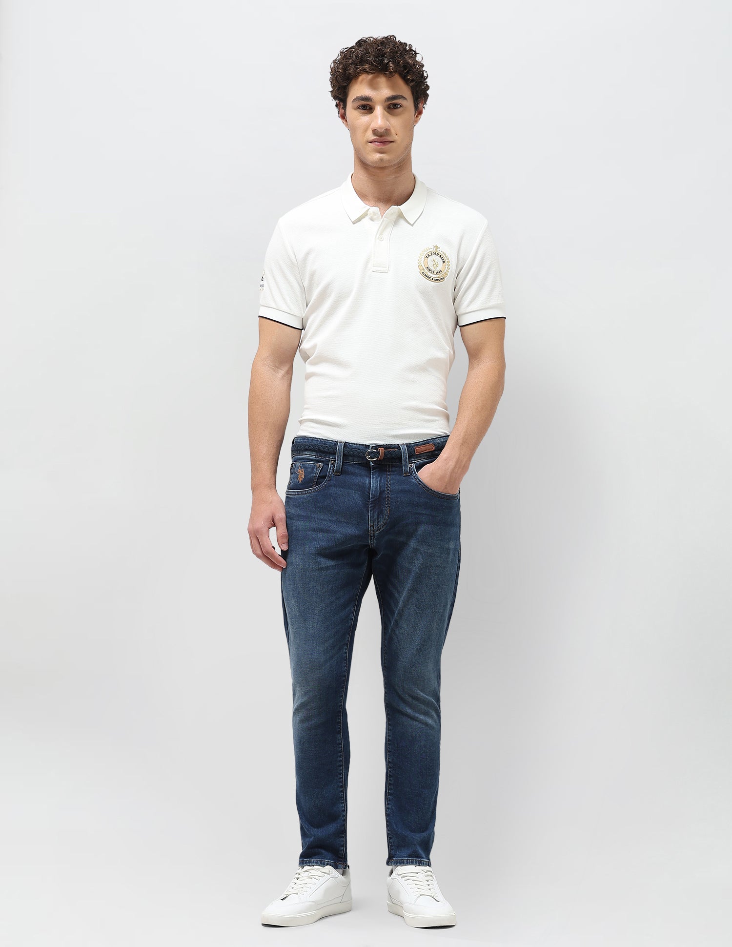 Henry Tapered Fit Blue Jeans Mid Blue - U.S. Polo Assn. India | Large