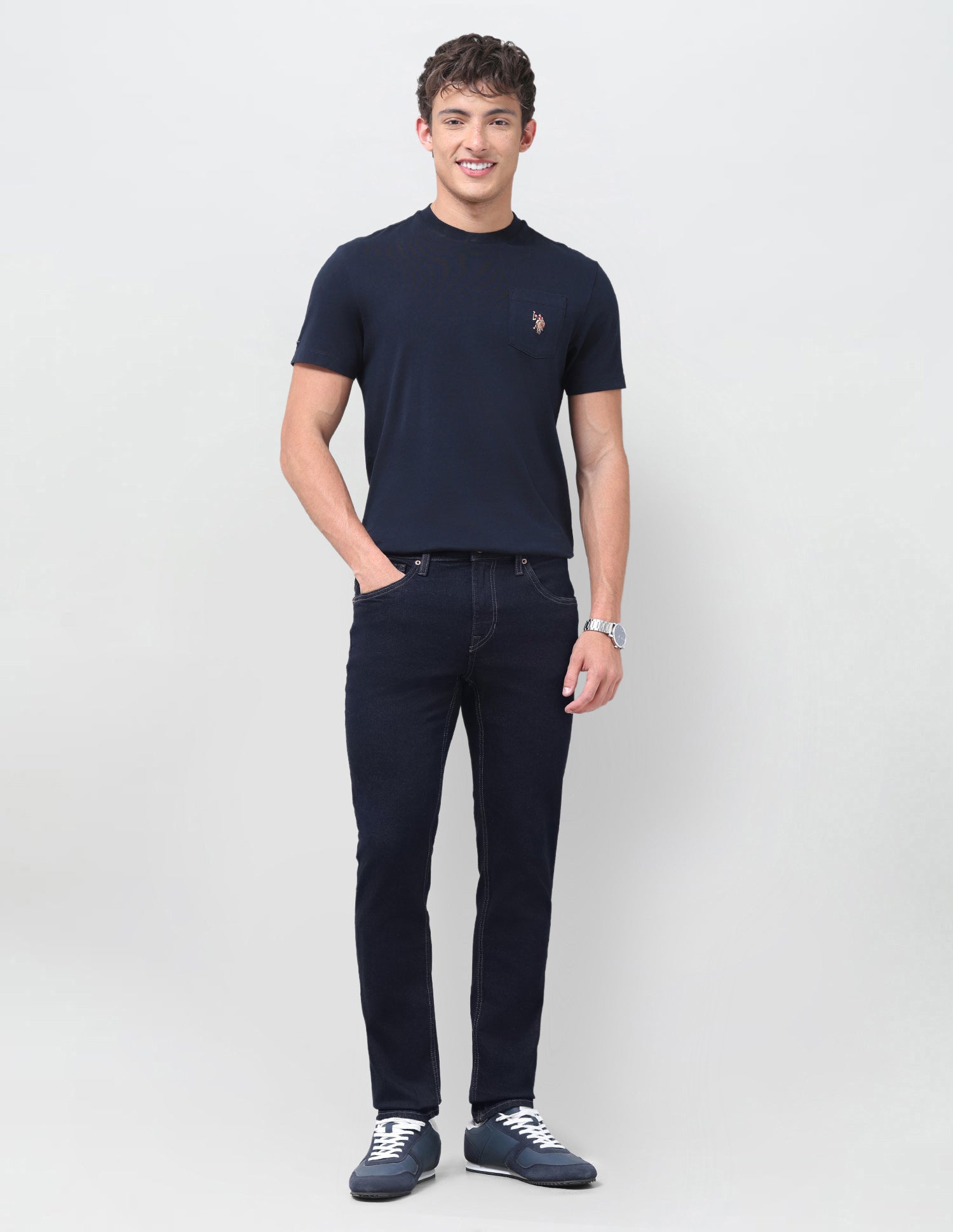 Brandon Slim-Tapered Fit Blue Jeans Dark Indigo - U.S. Polo Assn. India | Large