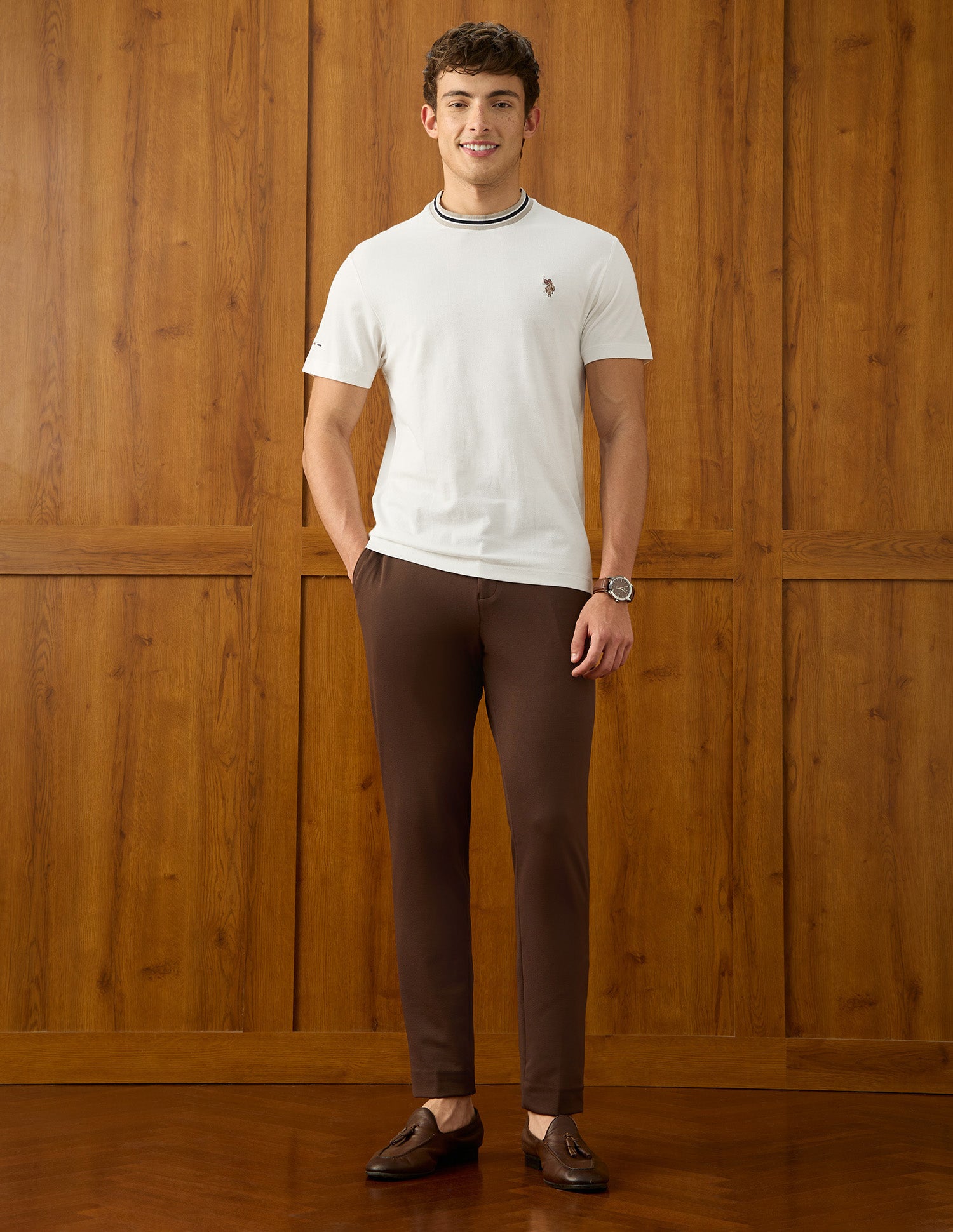 Solid Relaxed Fit T-Shirt Ivory - U.S. Polo Assn. India | Large