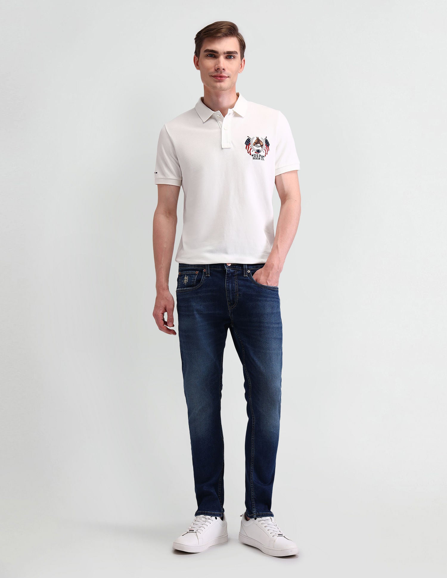 Solid Muscle Fit Polo Shirt Ivory - U.S. POLO ASSN. | Large