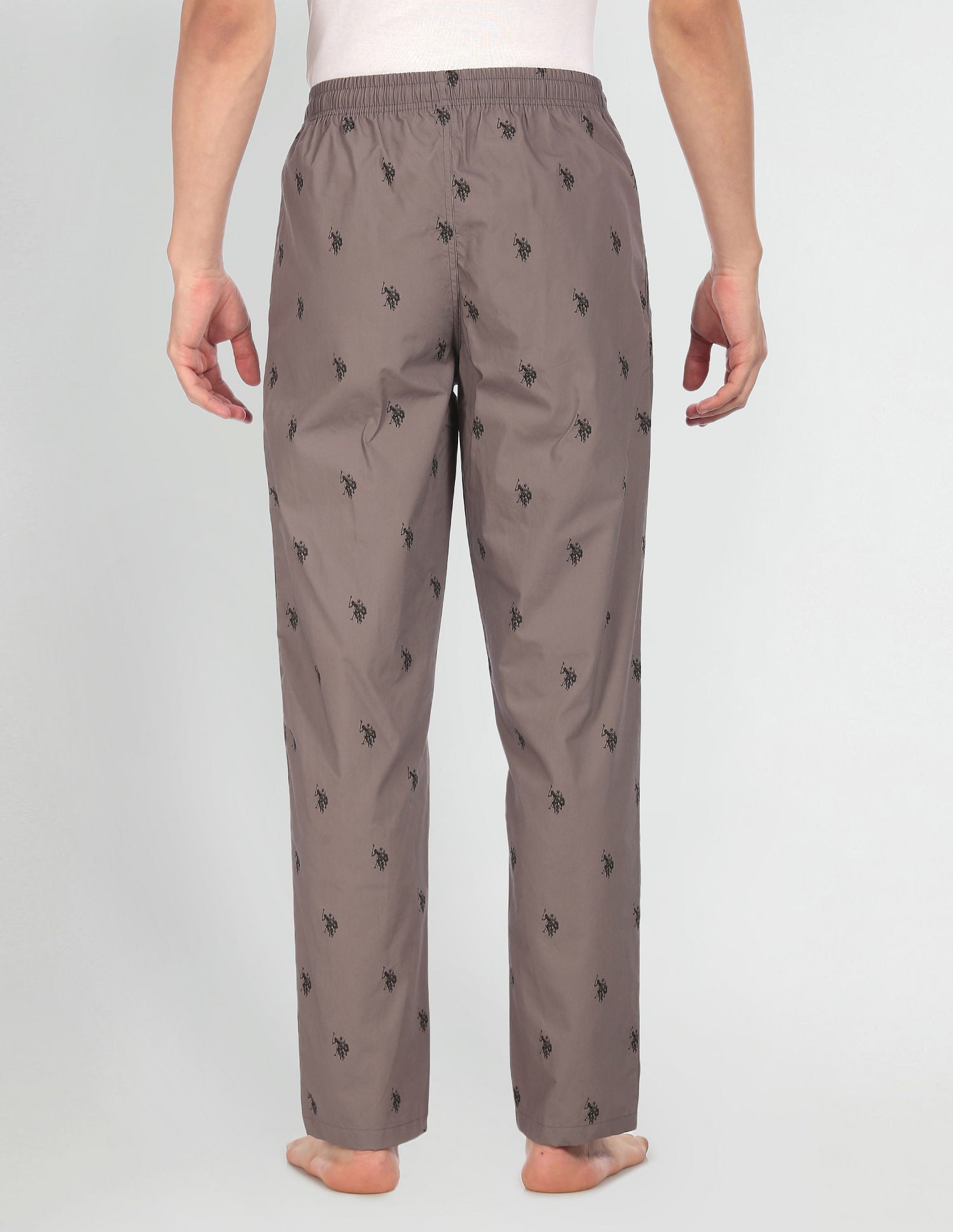 Signature Logo Print Cotton Lounge Pants - Pack Of 1 Grey - U.S. POLO ASSN. | Large