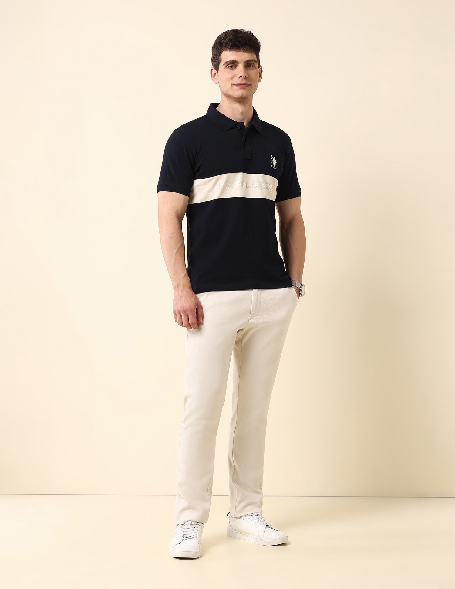 Brand Embossed Classic Polo Shirt Navy - U.S. POLO ASSN. | Large