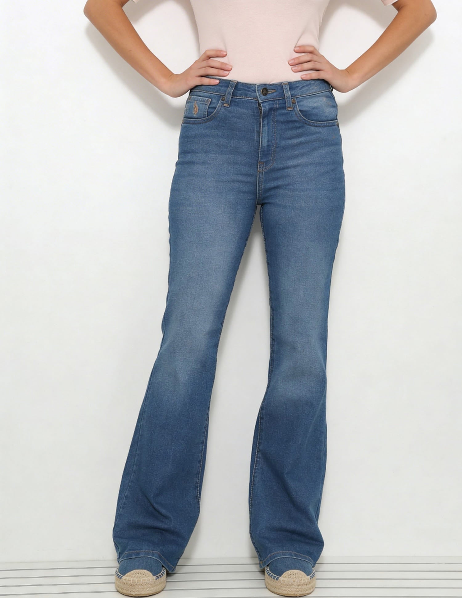High Rise Flared Fit Jeans Blue - U.S. Polo Assn. India | Large