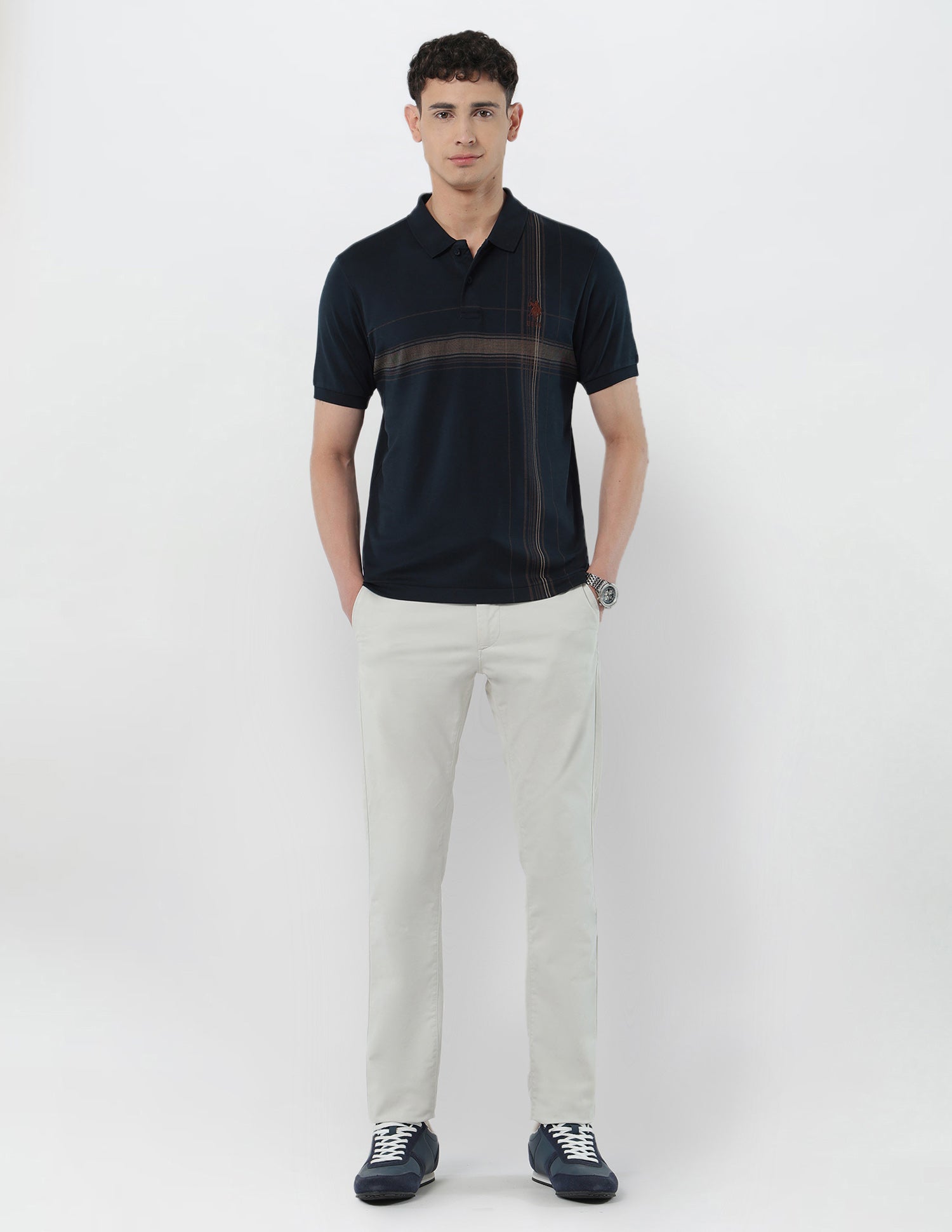 Vertical Striped Slim Fit Polo Shirt Navy - U.S. POLO ASSN. | Large