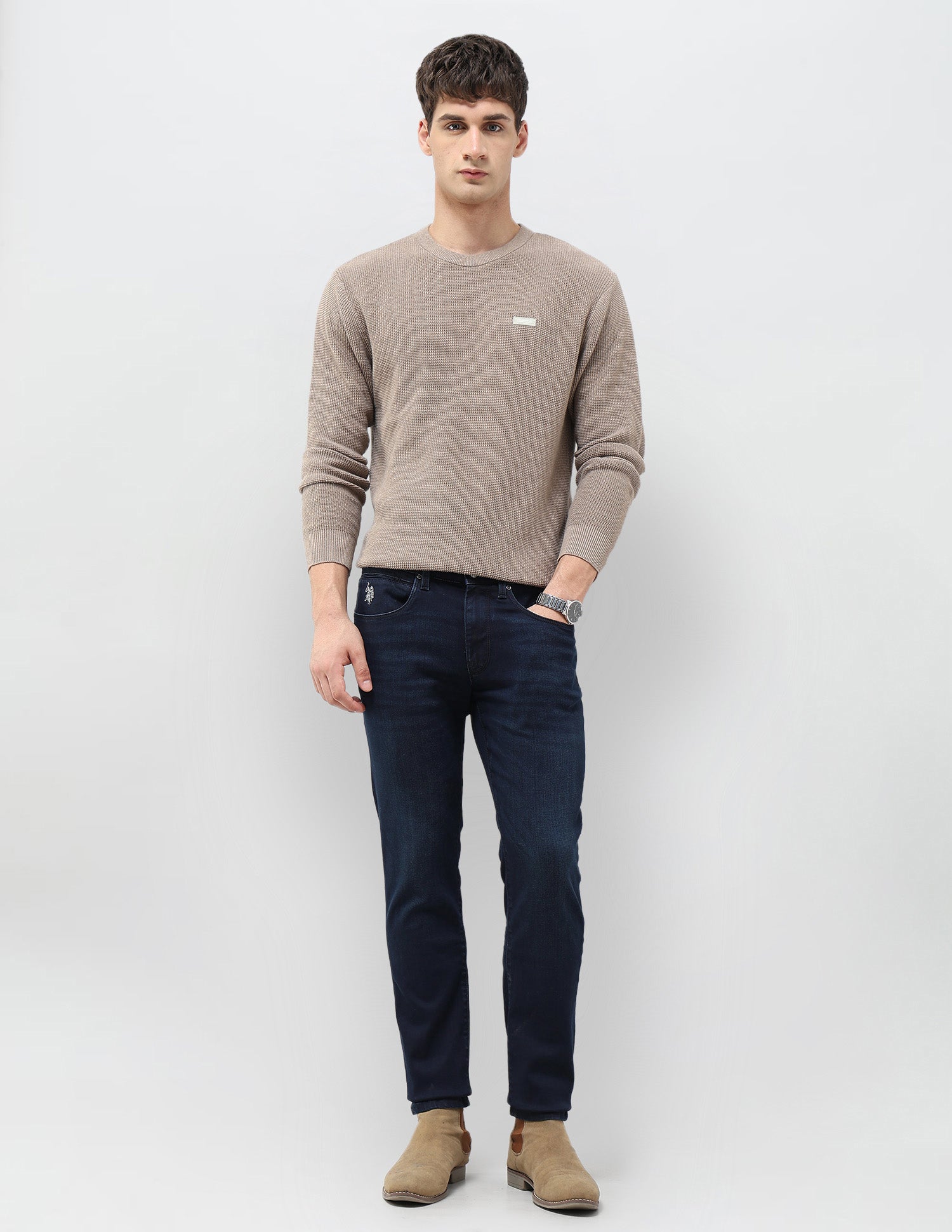 Brandon Slim Tapered Fit Blue Jeans Dark Blue - U.S. POLO ASSN. | Large