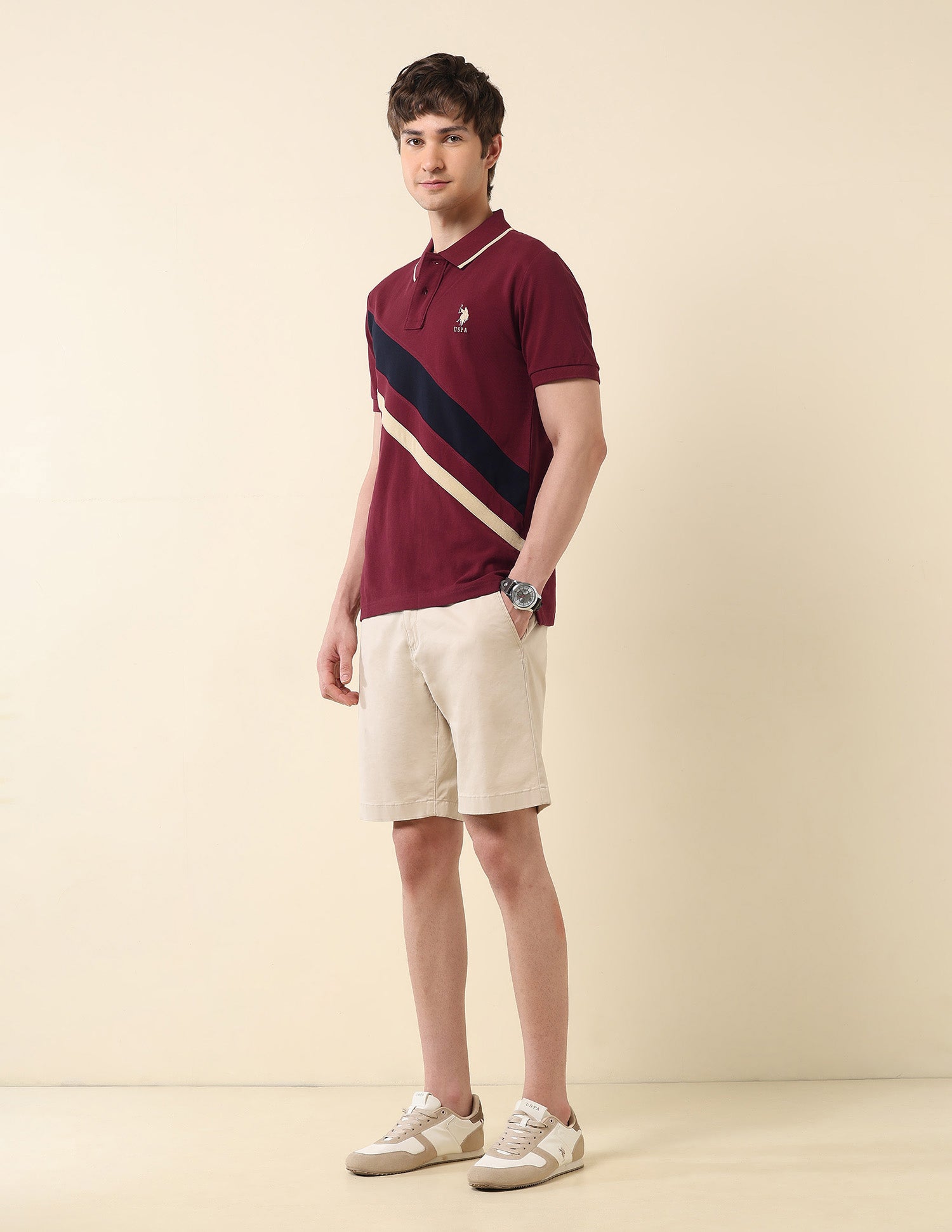Colourblocked Classic Polo Shirt Wine - U.S. POLO ASSN. | Large