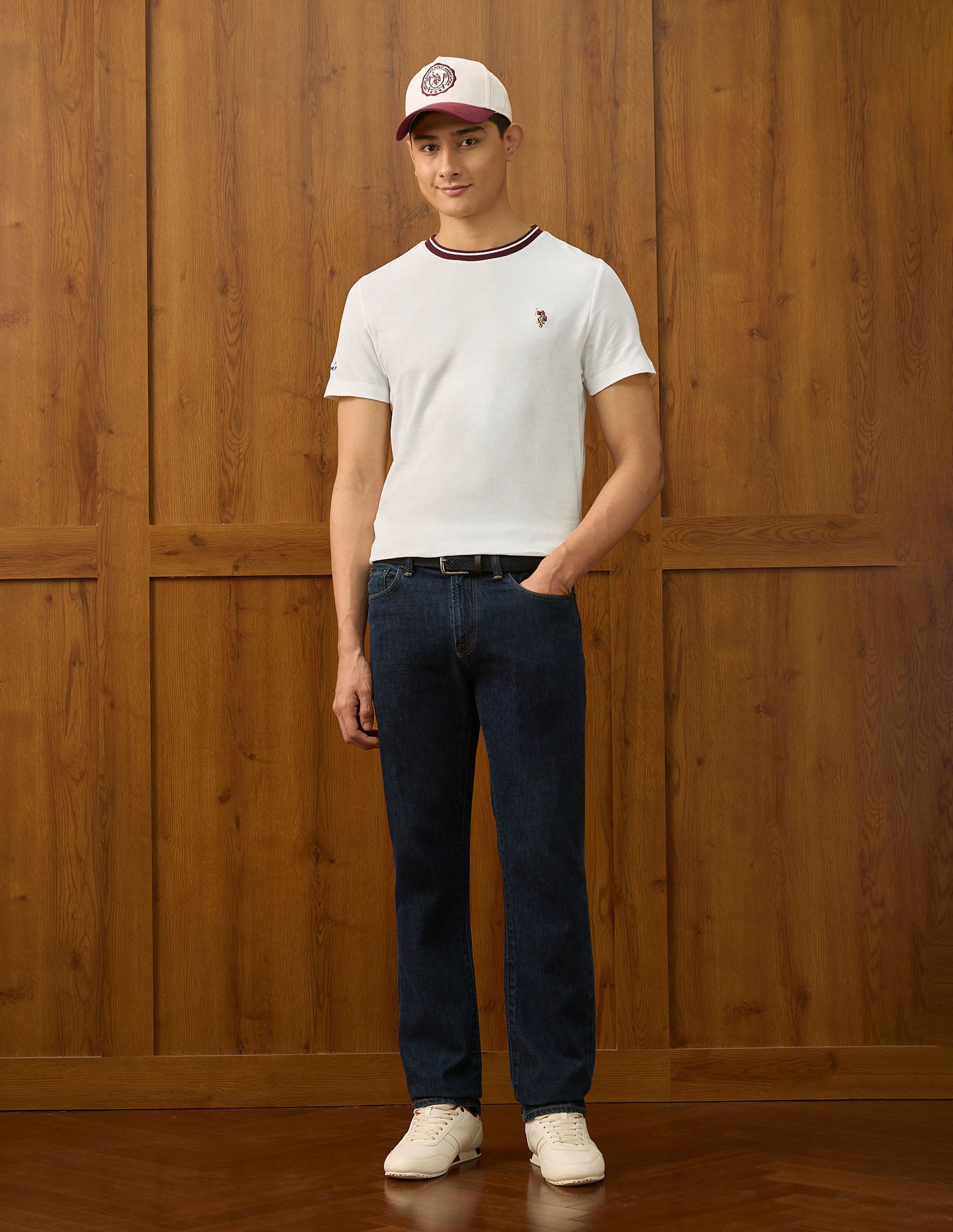 Pure Cotton Varsity T Shirt Ivory - U.S. POLO ASSN. | Large