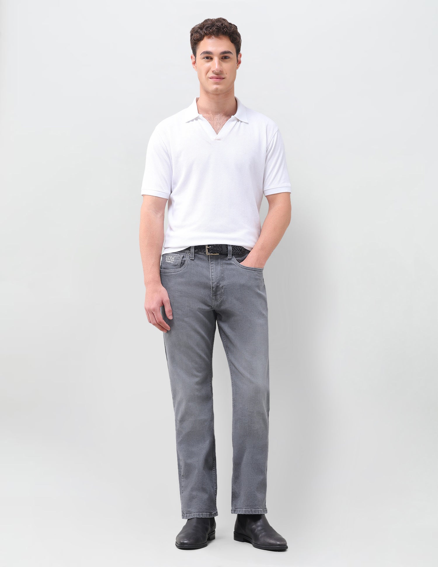 Connor Bootcut Fit Grey Jeans Grey - U.S. Polo Assn. India | Large