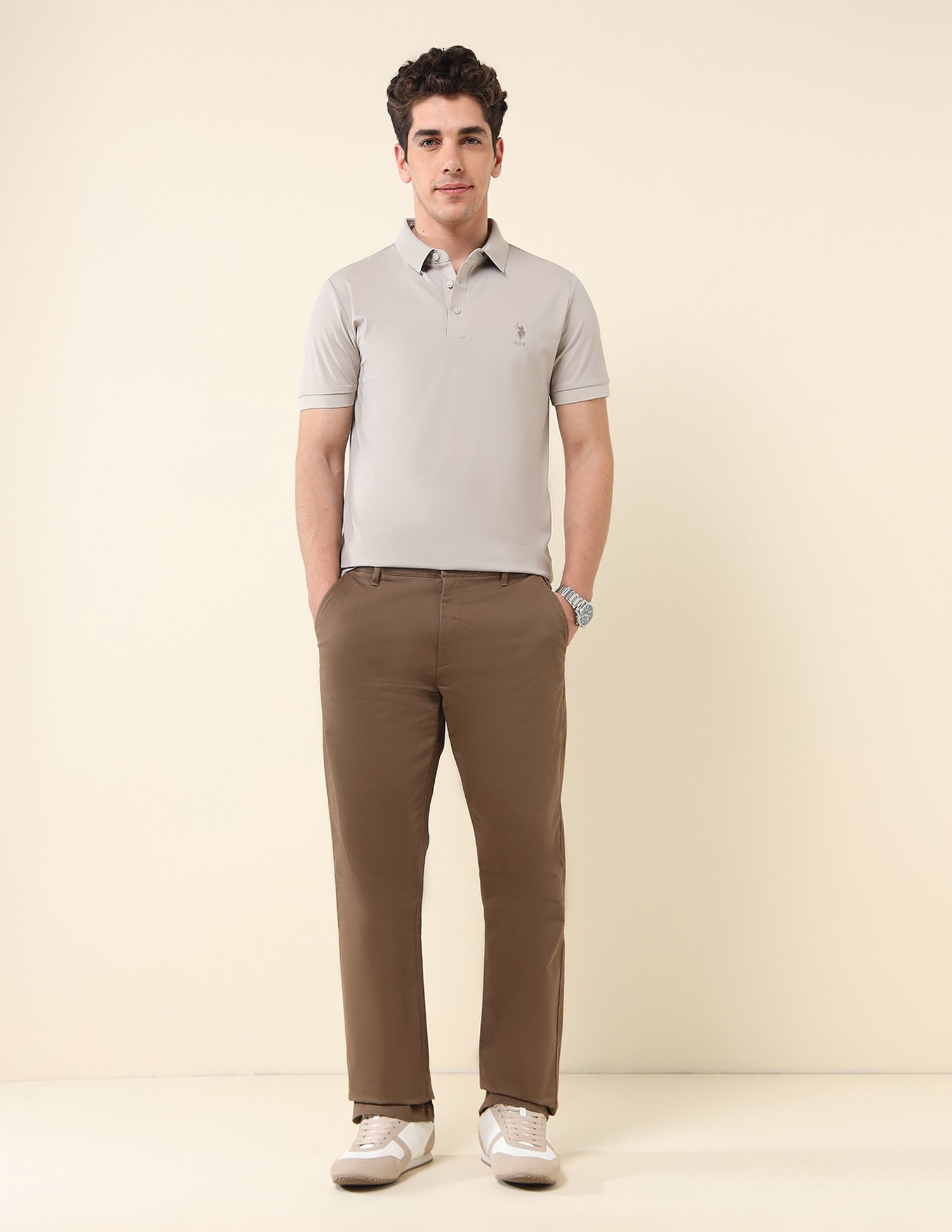 Solid Gentleman's Club Polo Shirt Grey - U.S. Polo Assn. India | Large