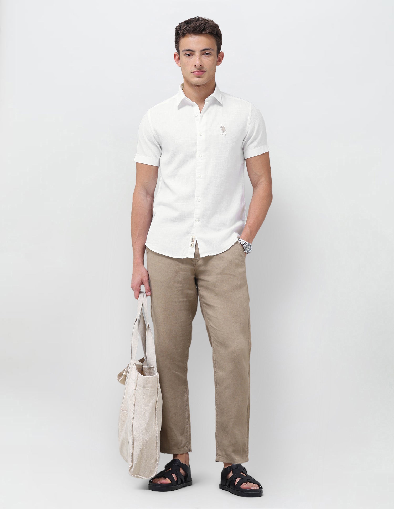 Solid Regular Fit Shirt White - U.S. Polo Assn. India | Large