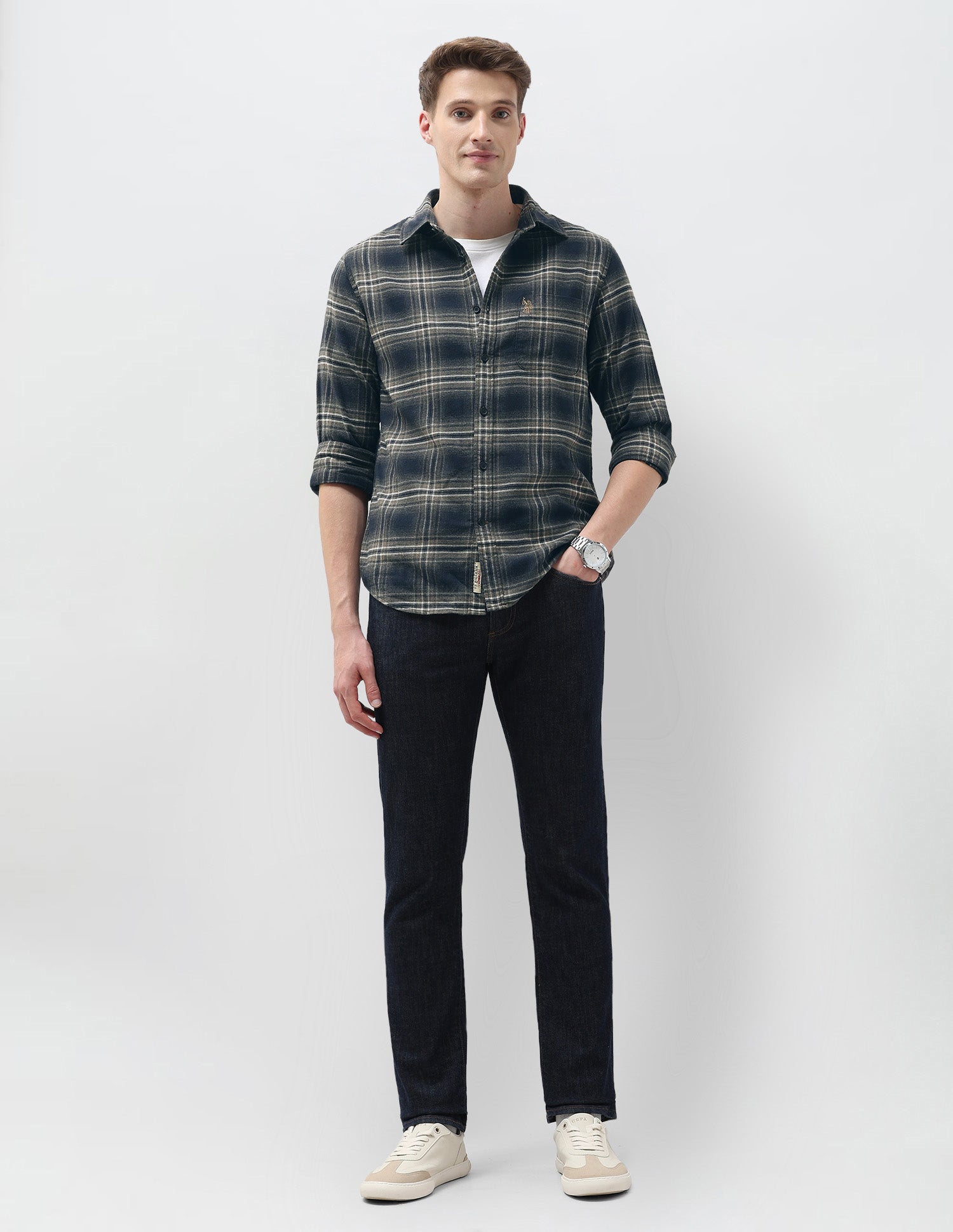 Tartan Checked Regular Fit Shirt Navy - U.S. Polo Assn. India | Large