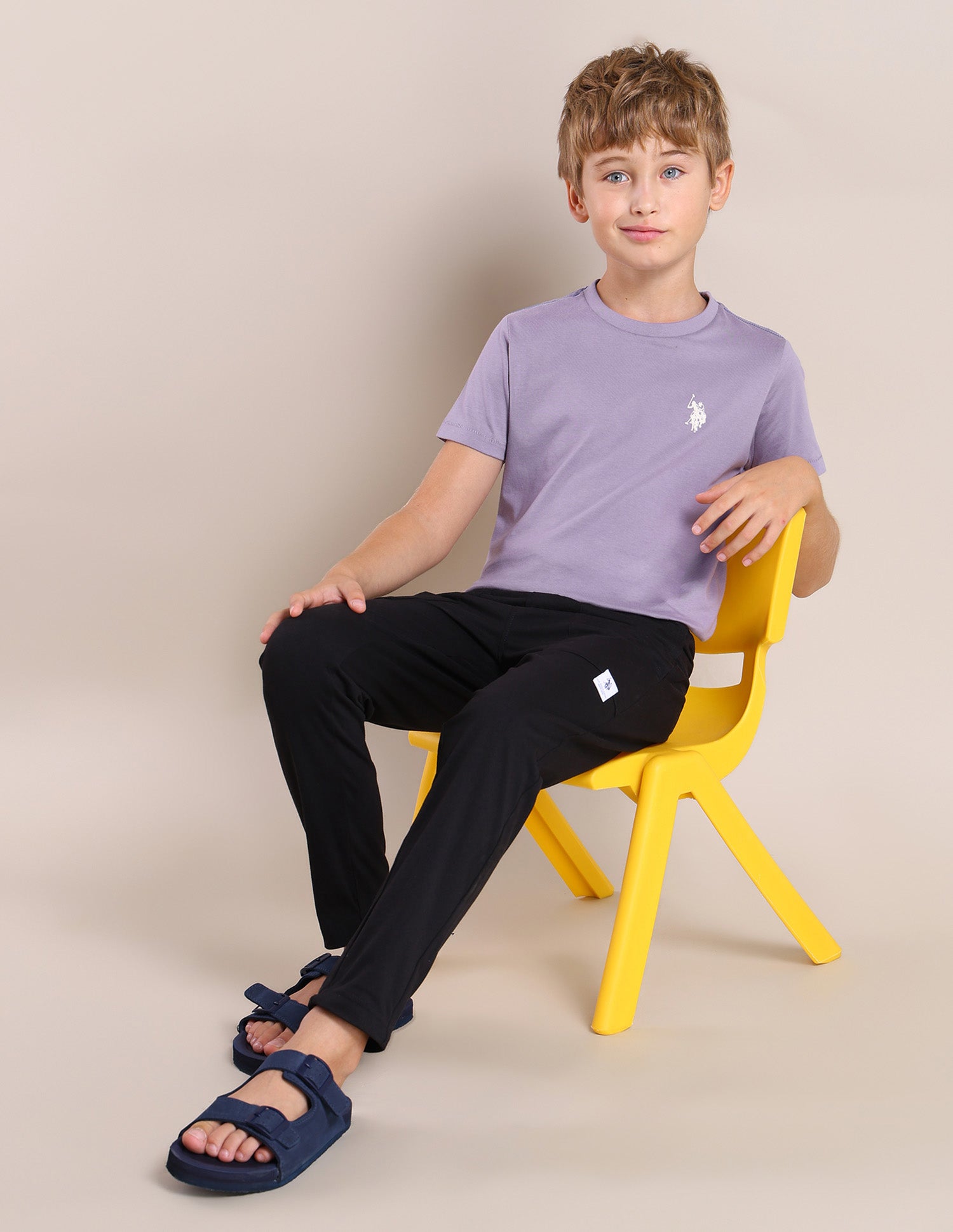 Boys Comfort Fit Pure Cotton T-Shirt - Pack Of 2 Blue and Purple - U.S. POLO ASSN. | Large