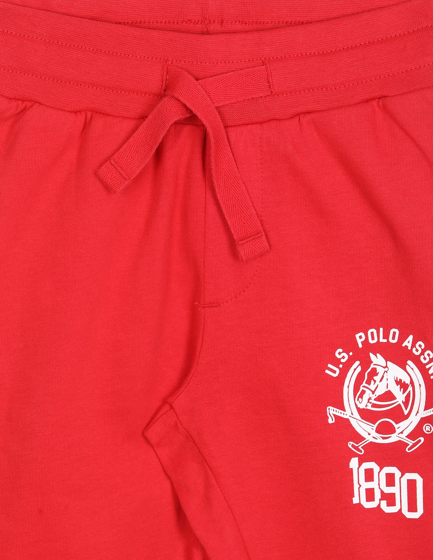 Boys Red Mid Rise Solid Joggers Red - U.S. POLO ASSN. | Large