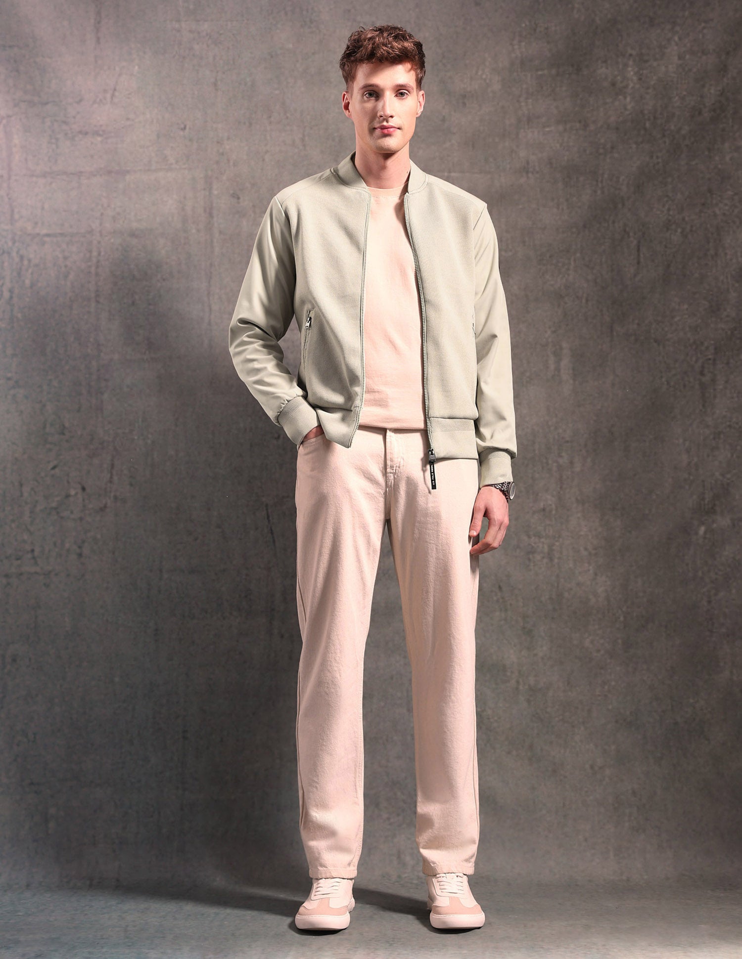 Textured Black & Gold Bomber Jacket Beige - U.S. POLO ASSN. | Large