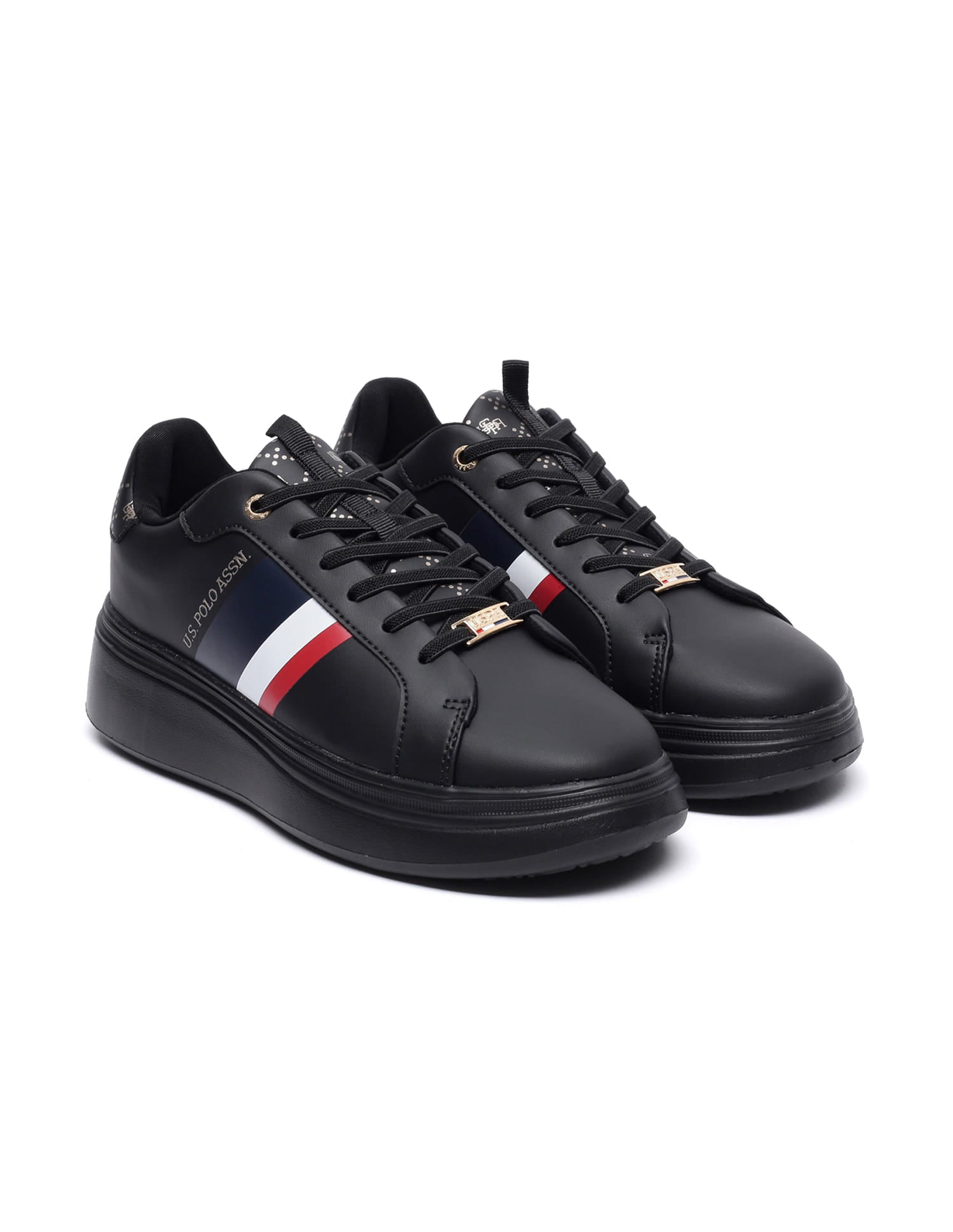 Women Brand Stripe Clara 2.0 Sneakers Black - U.S. Polo Assn. India | Large