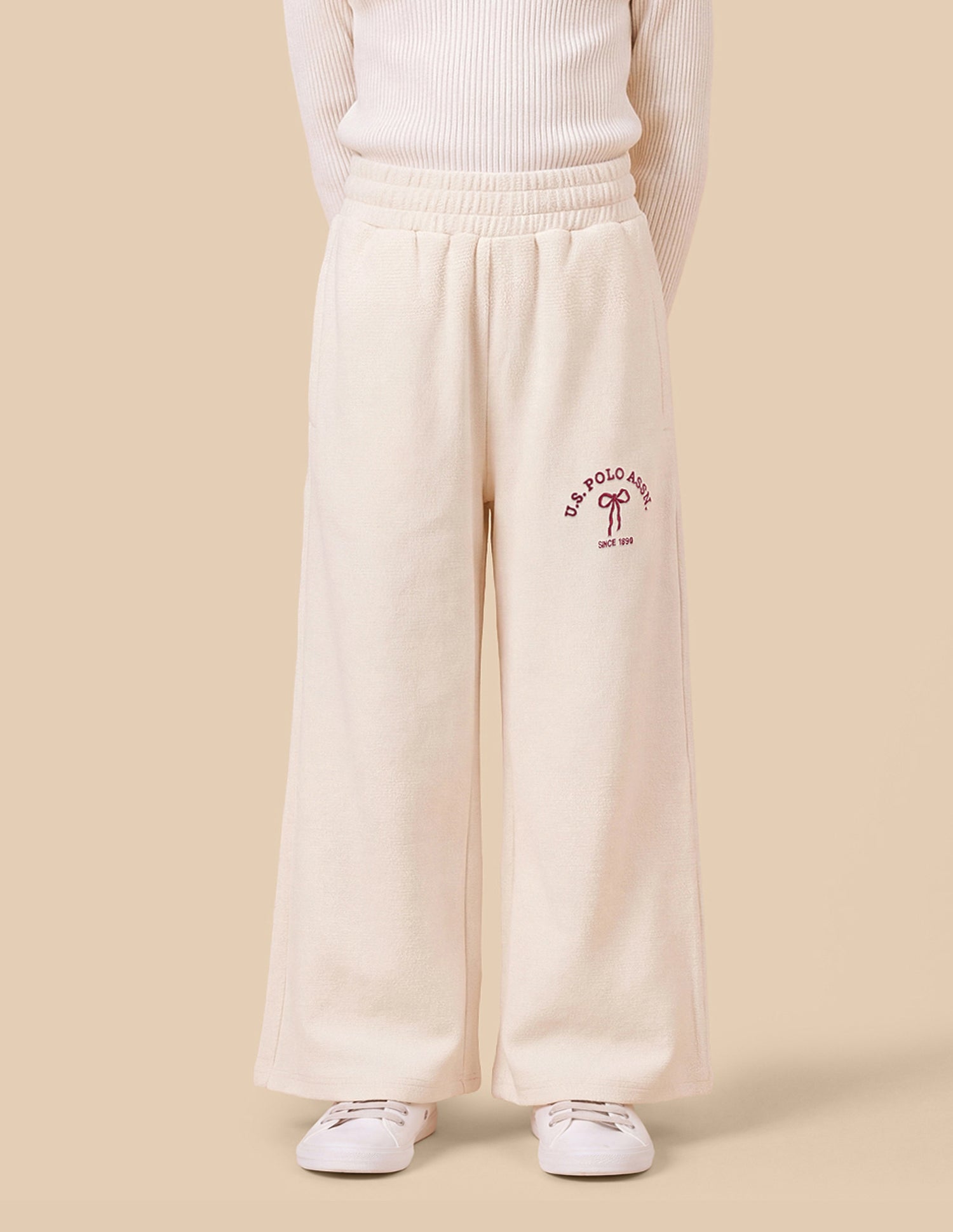 Mid Rise Loose Fit Track Pants Off White - U.S. Polo Assn. India | Large