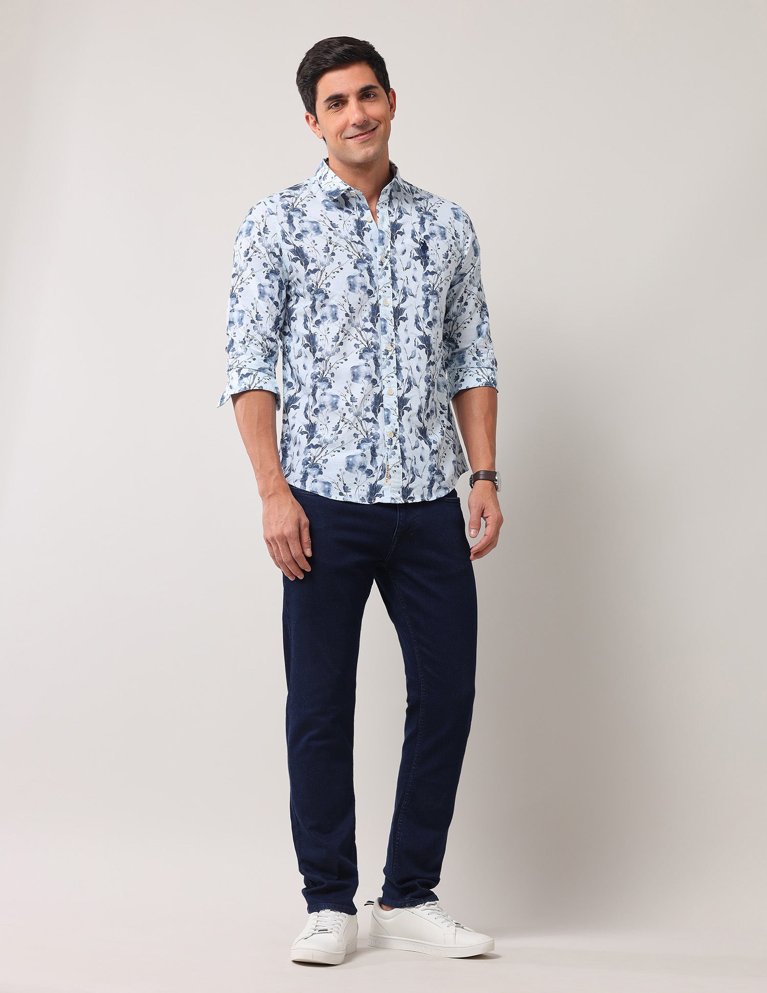 Regular Fit Floral Printed Shirt Blue - U.S. POLO ASSN. | Large