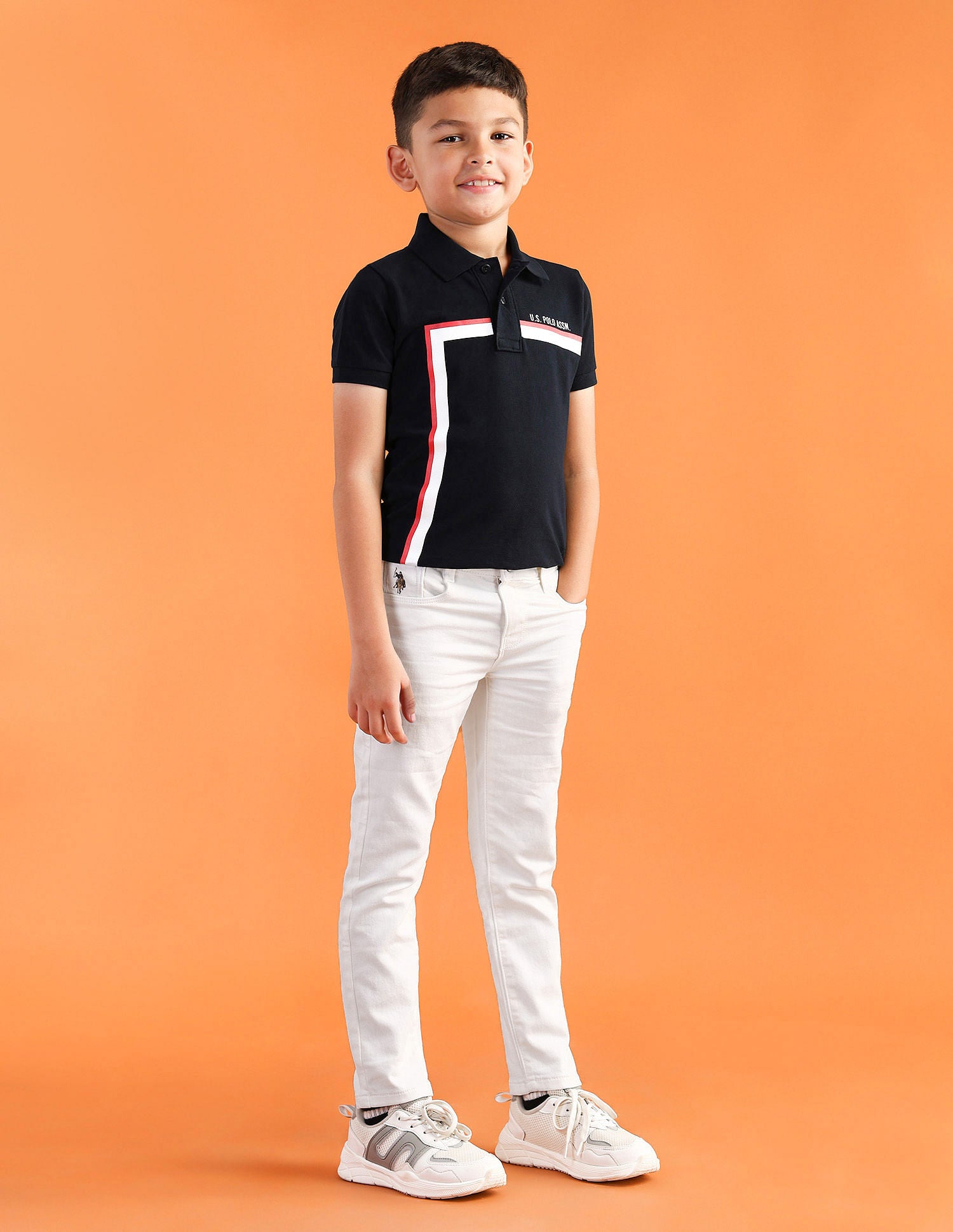 Slim fit Solid Jeans White - U.S. Polo Assn. India | Large