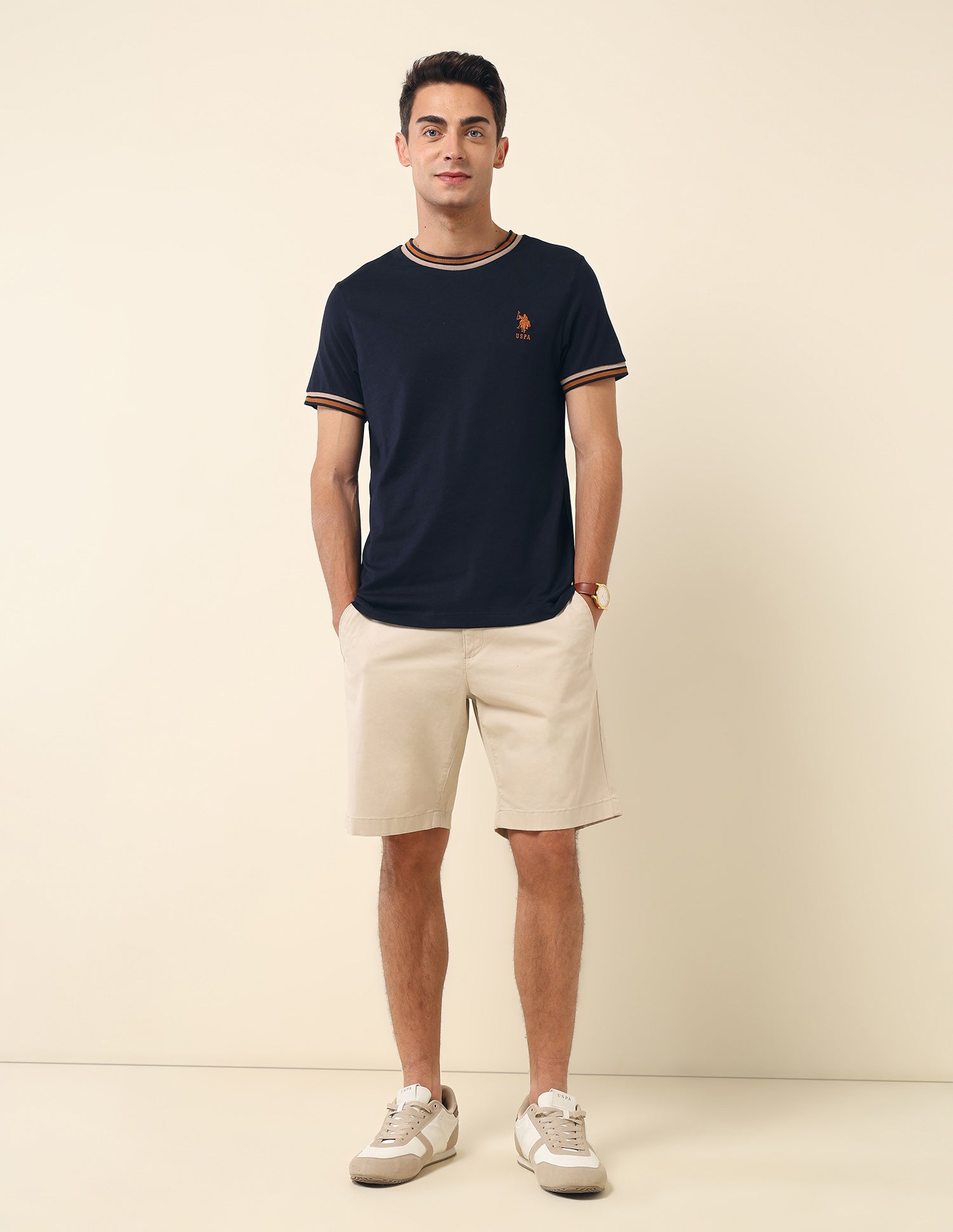 Pure Cotton Slim Fit T- Shirt Navy - U.S. Polo Assn. India | Large
