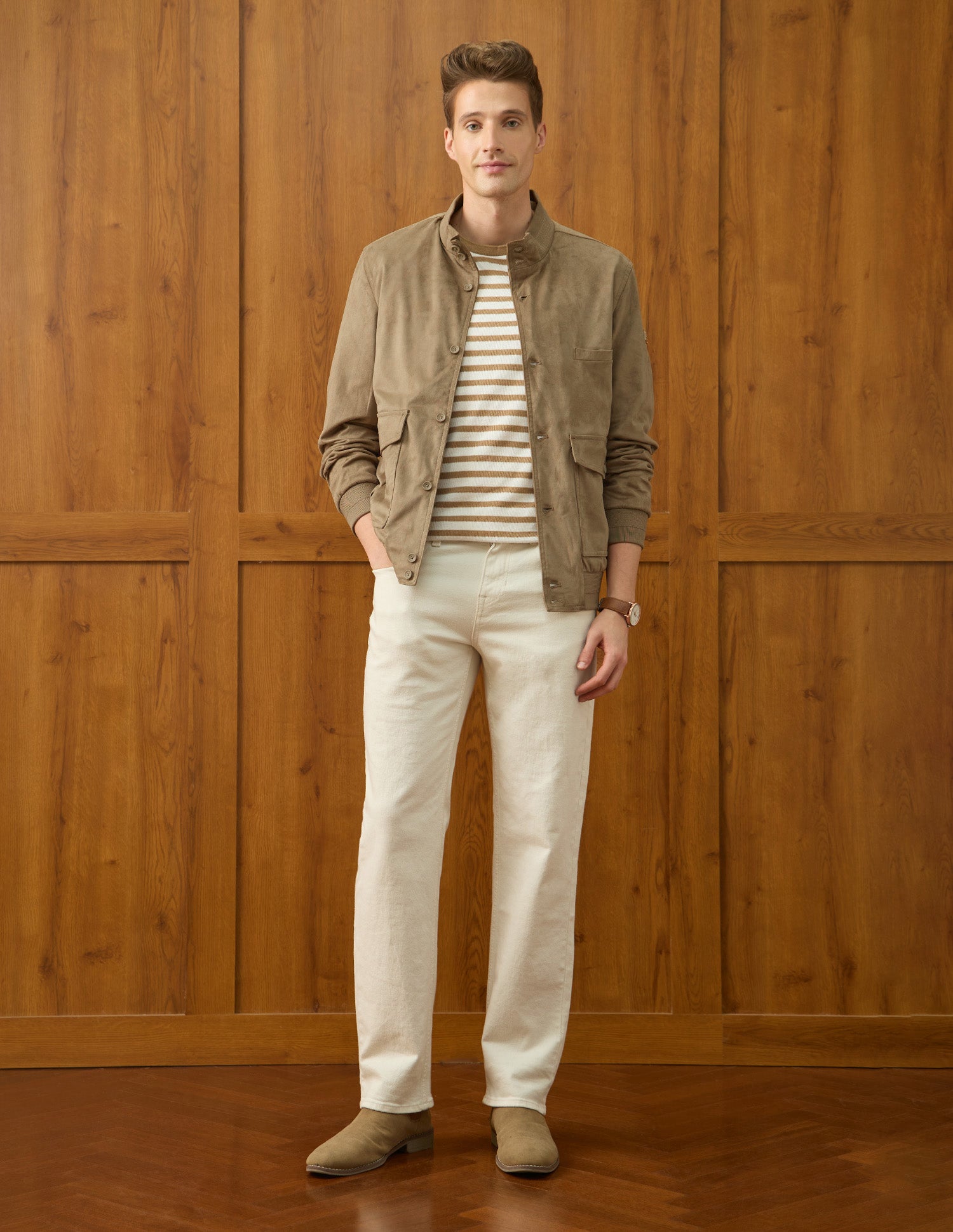 Solid Equestrian Aisle Theater Jacket Camel - U.S. Polo Assn. India | Large