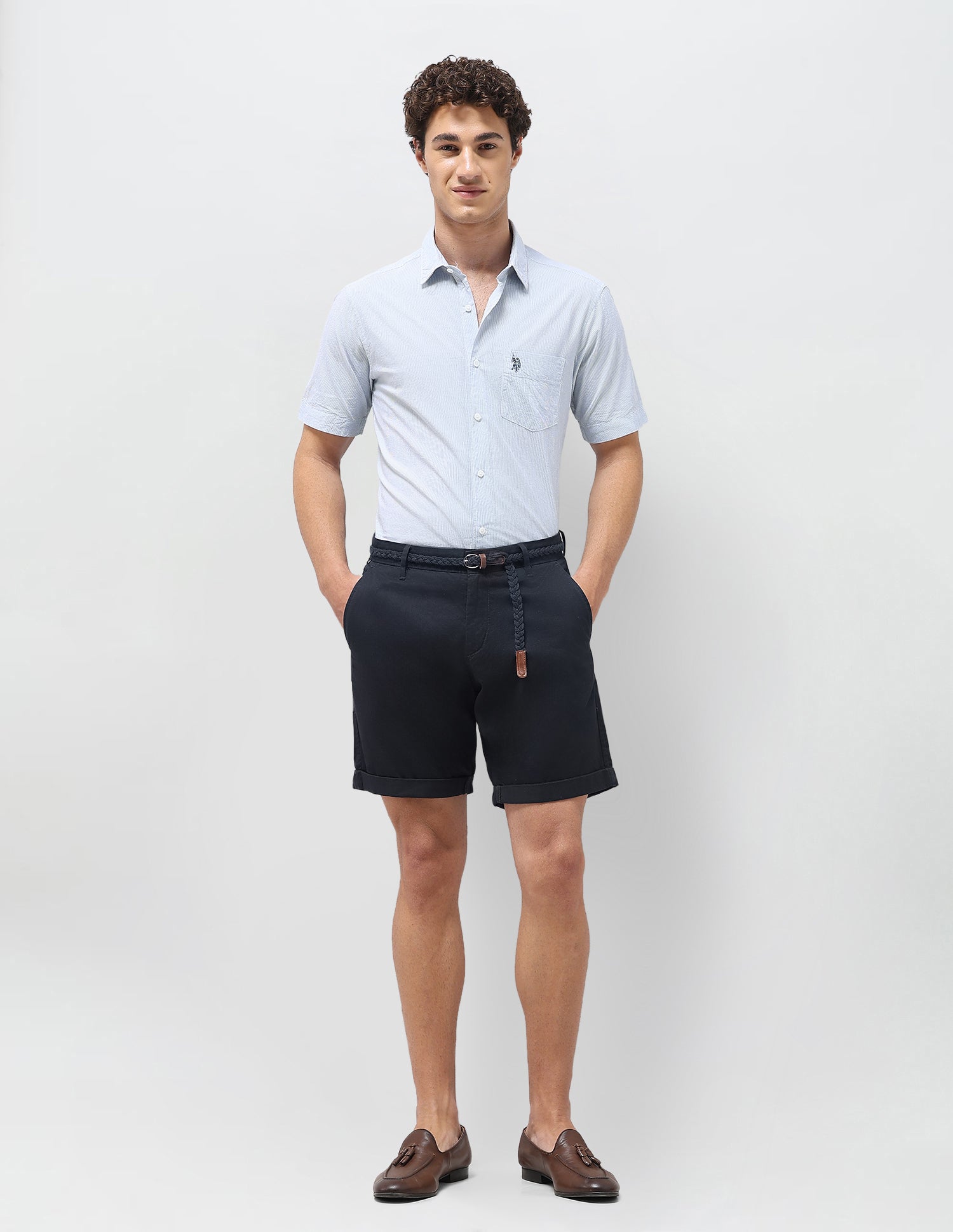 Pinstriped Seersucker Shirt Blue - U.S. Polo Assn. India | Large