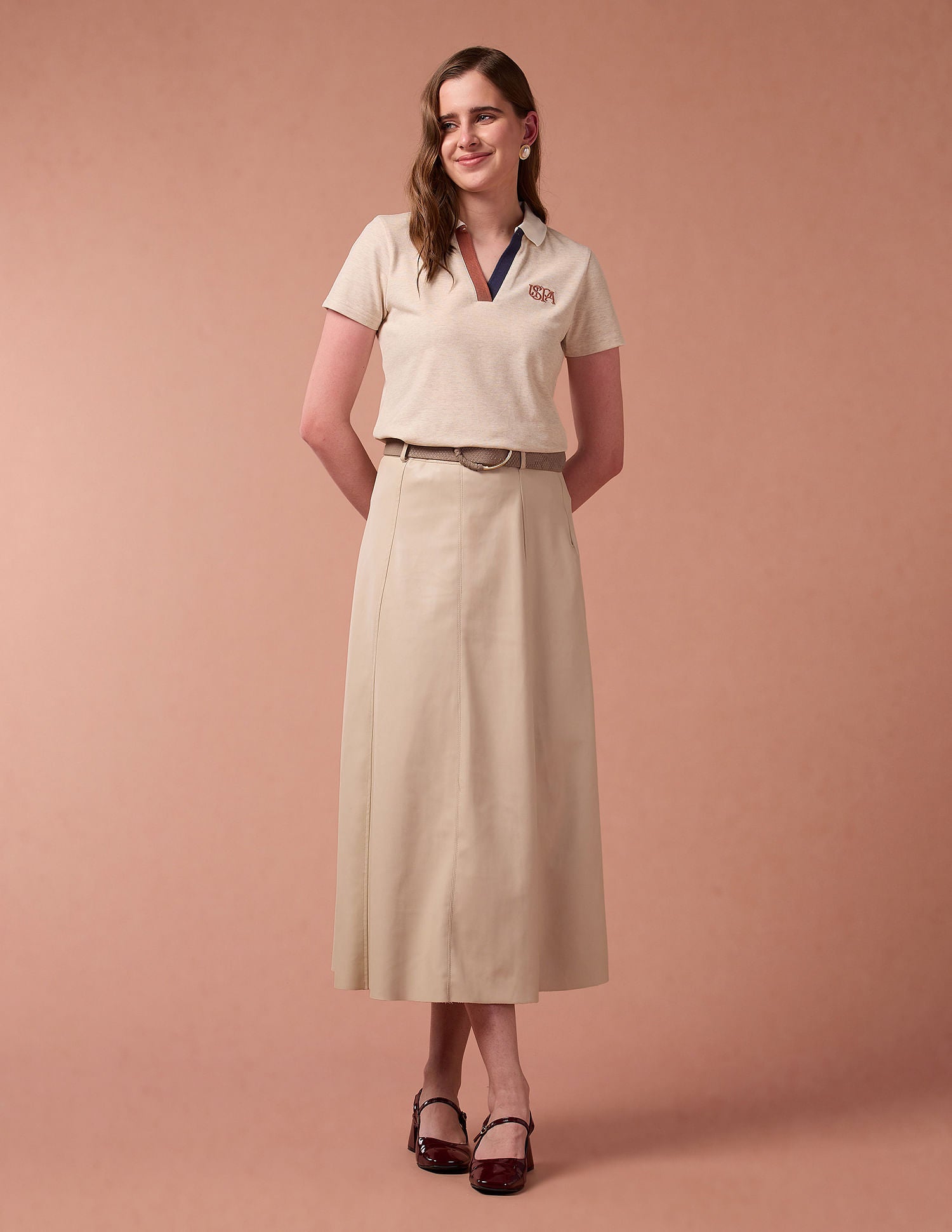 Heathered Cotton Polo Shirt Cream - U.S. POLO ASSN. | Large