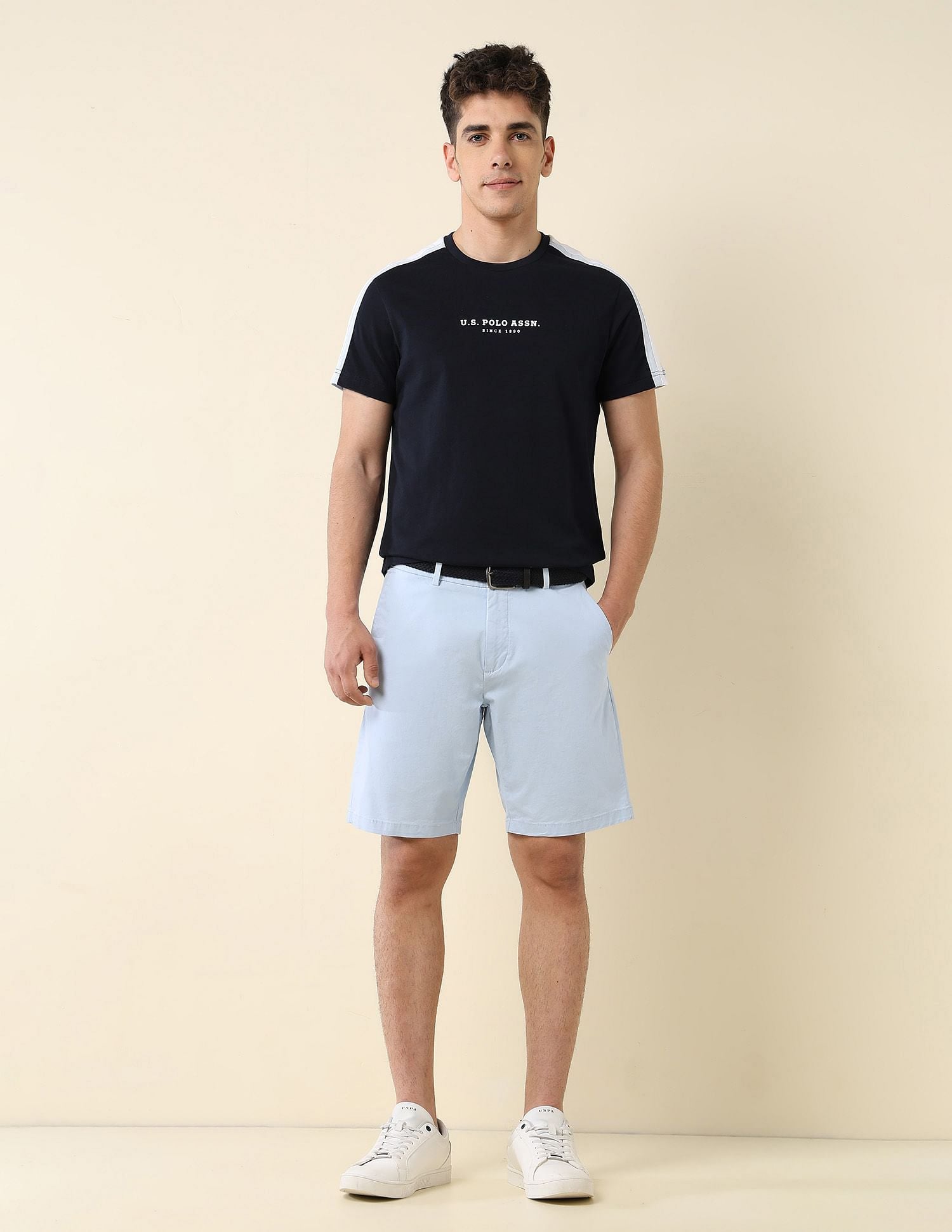 Contrast Taped Slim Fit T-Shirt Navy - U.S. POLO ASSN. | Large