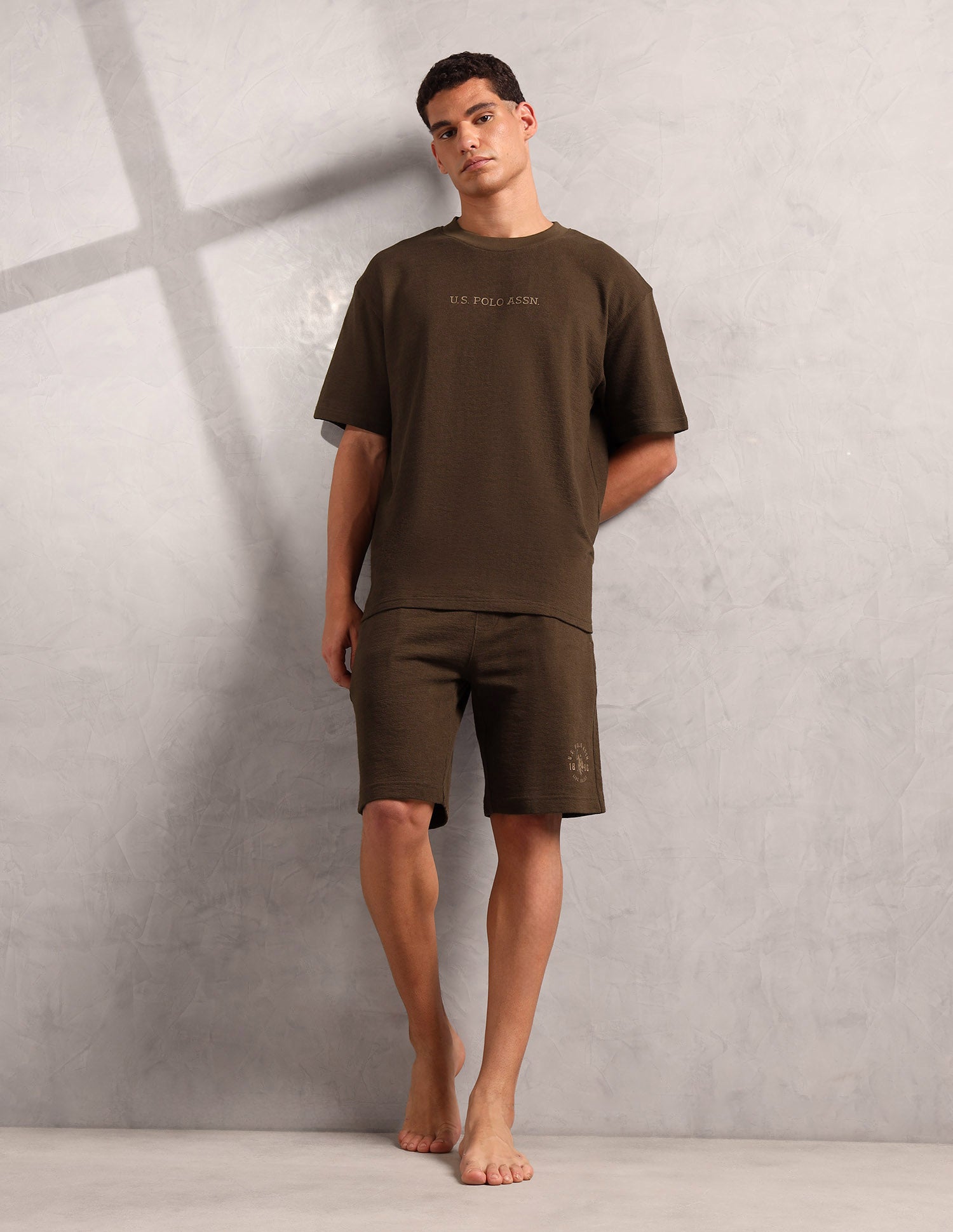 Pure Cotton Oversized Fit PE004 Lounge T-Shirt - Pack Of 1 Chestnut - U.S. POLO ASSN. | Large