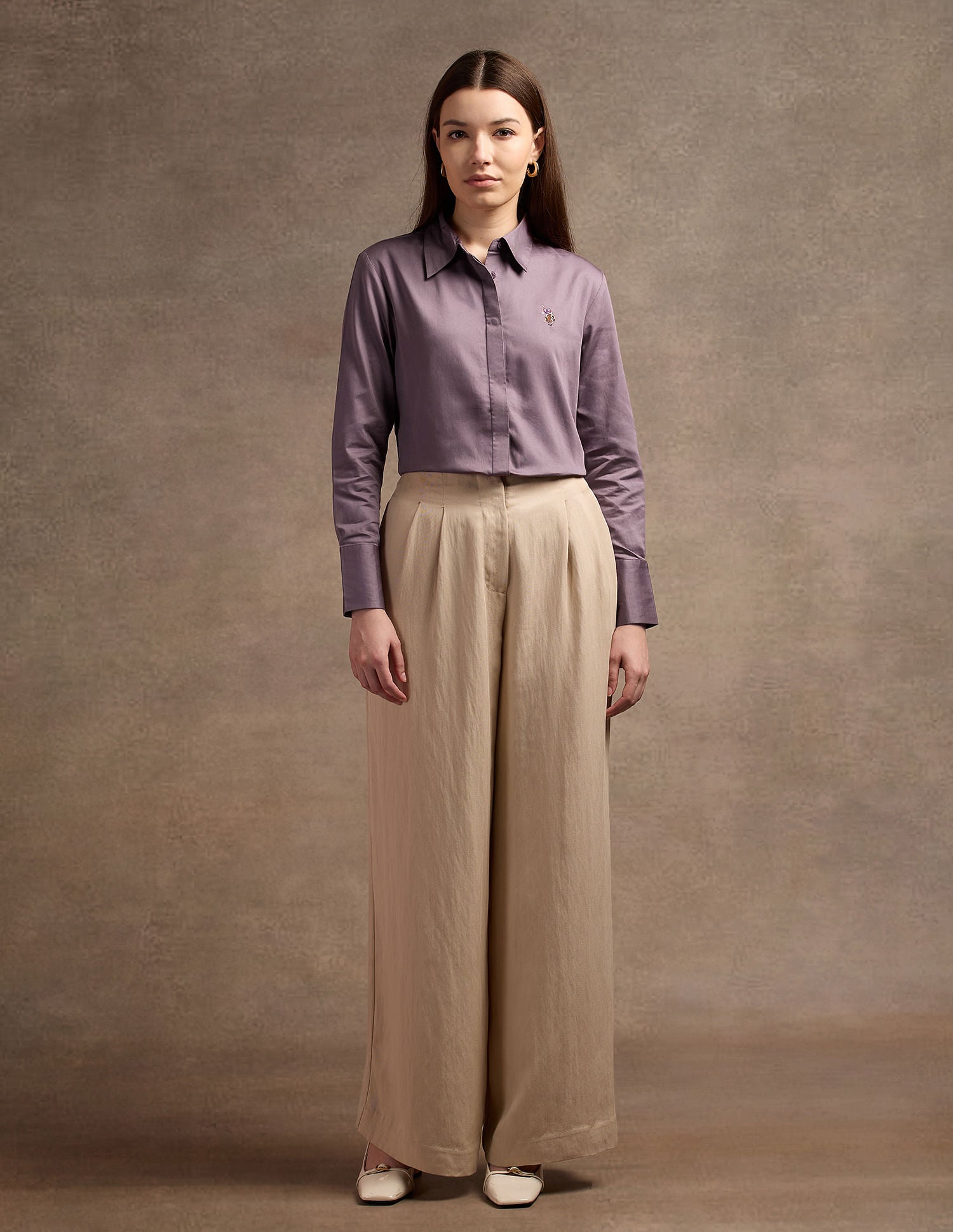 Regular Fit Satin Shirt Mauve - U.S. POLO ASSN. | Large