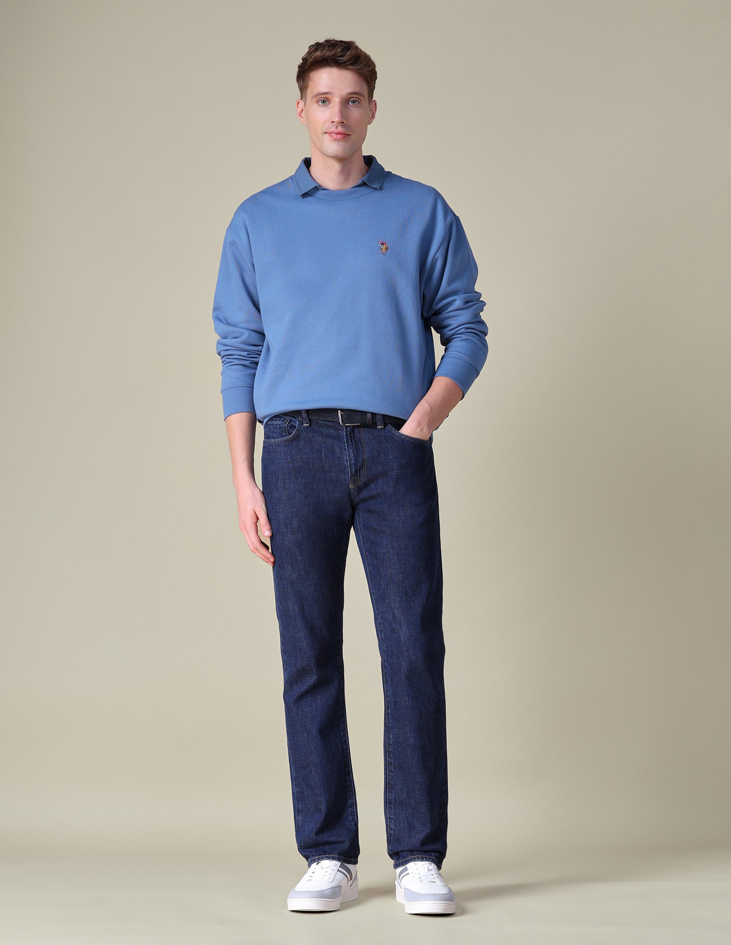 Solid Relaxed Fit Sweatshirt Dark Blue - U.S. POLO ASSN. | Large