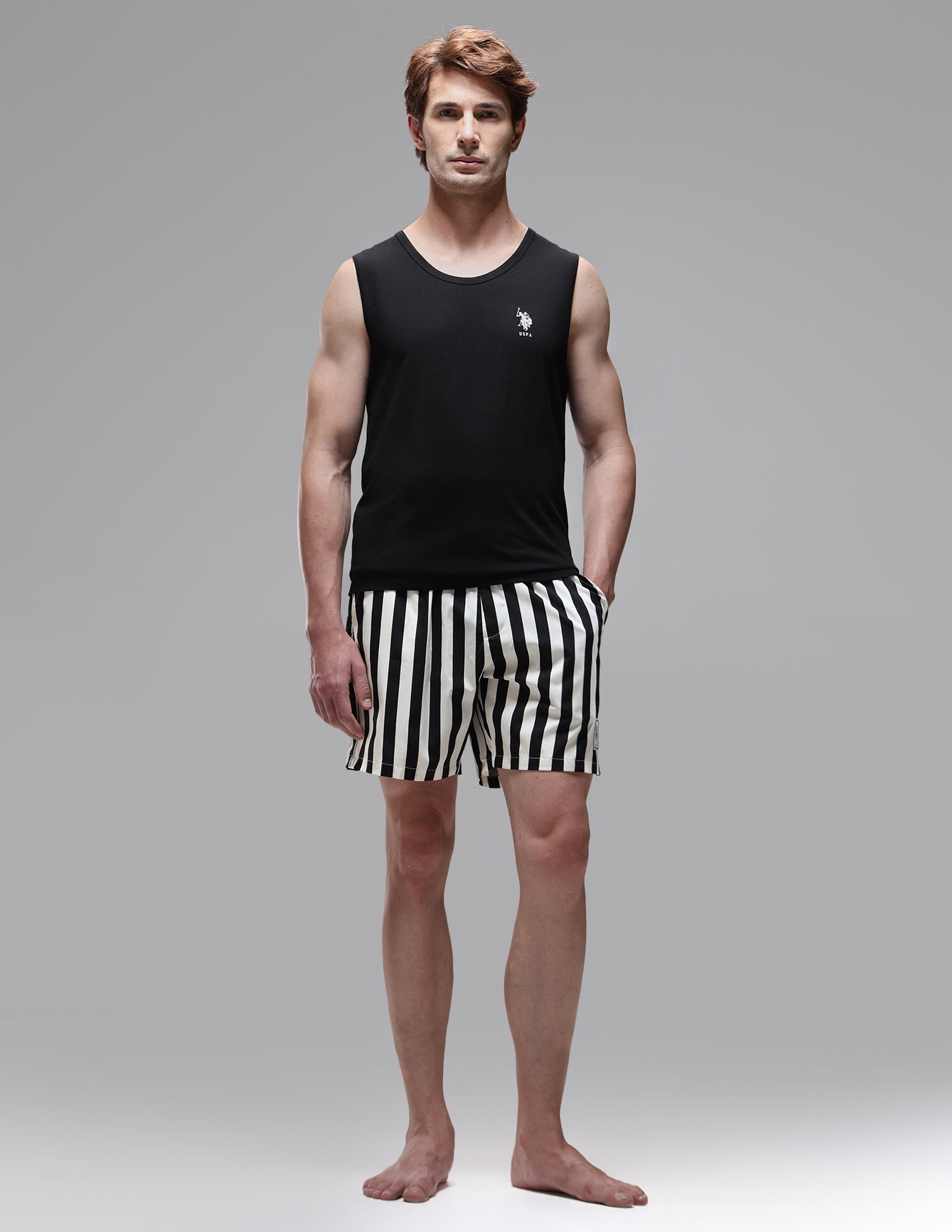 Pure Cotton Printed OEV10 Vest Black - U.S. Polo Assn. India | Large