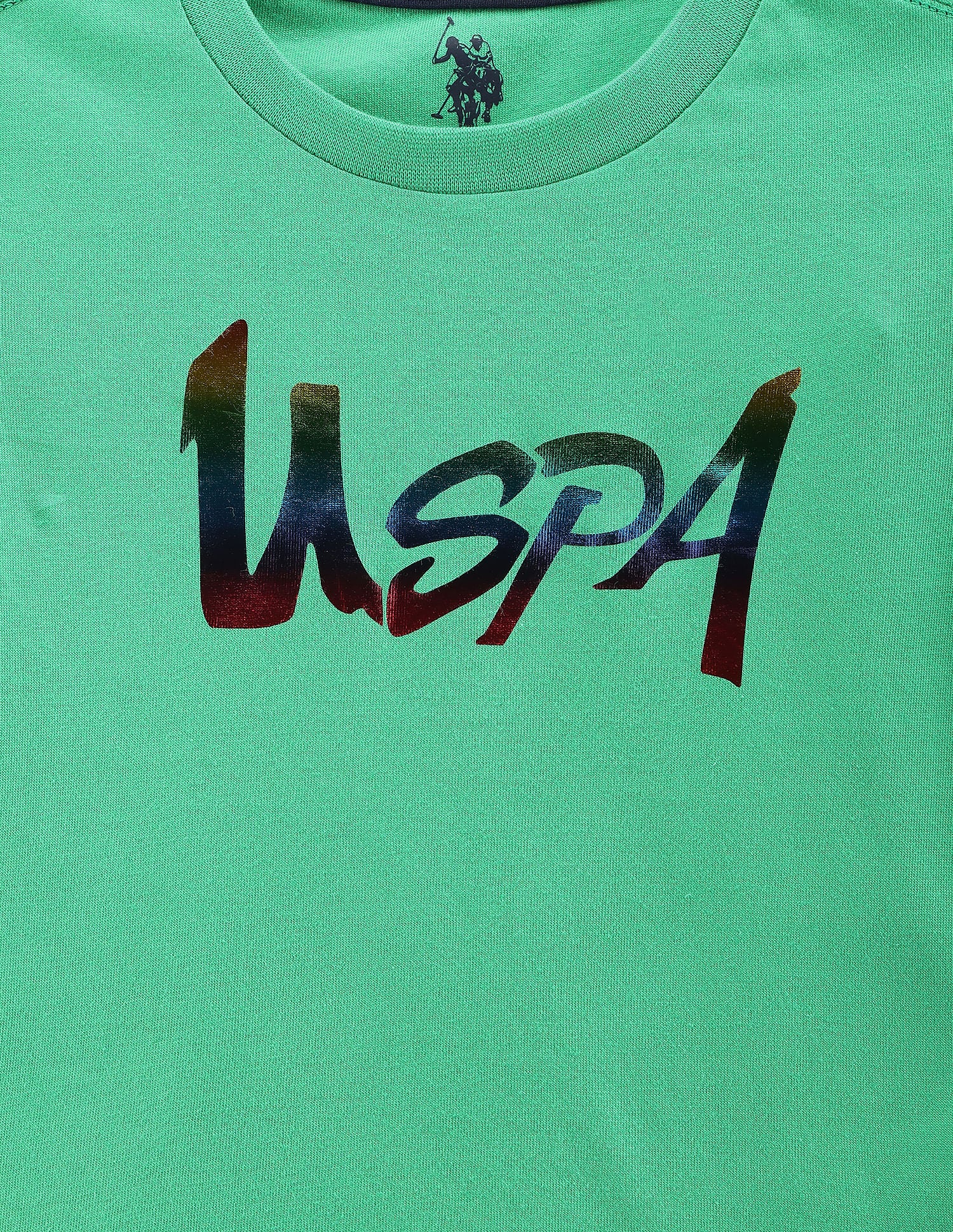 Boys Rainbow Branding T-Shirt Green - U.S. POLO ASSN. | Large