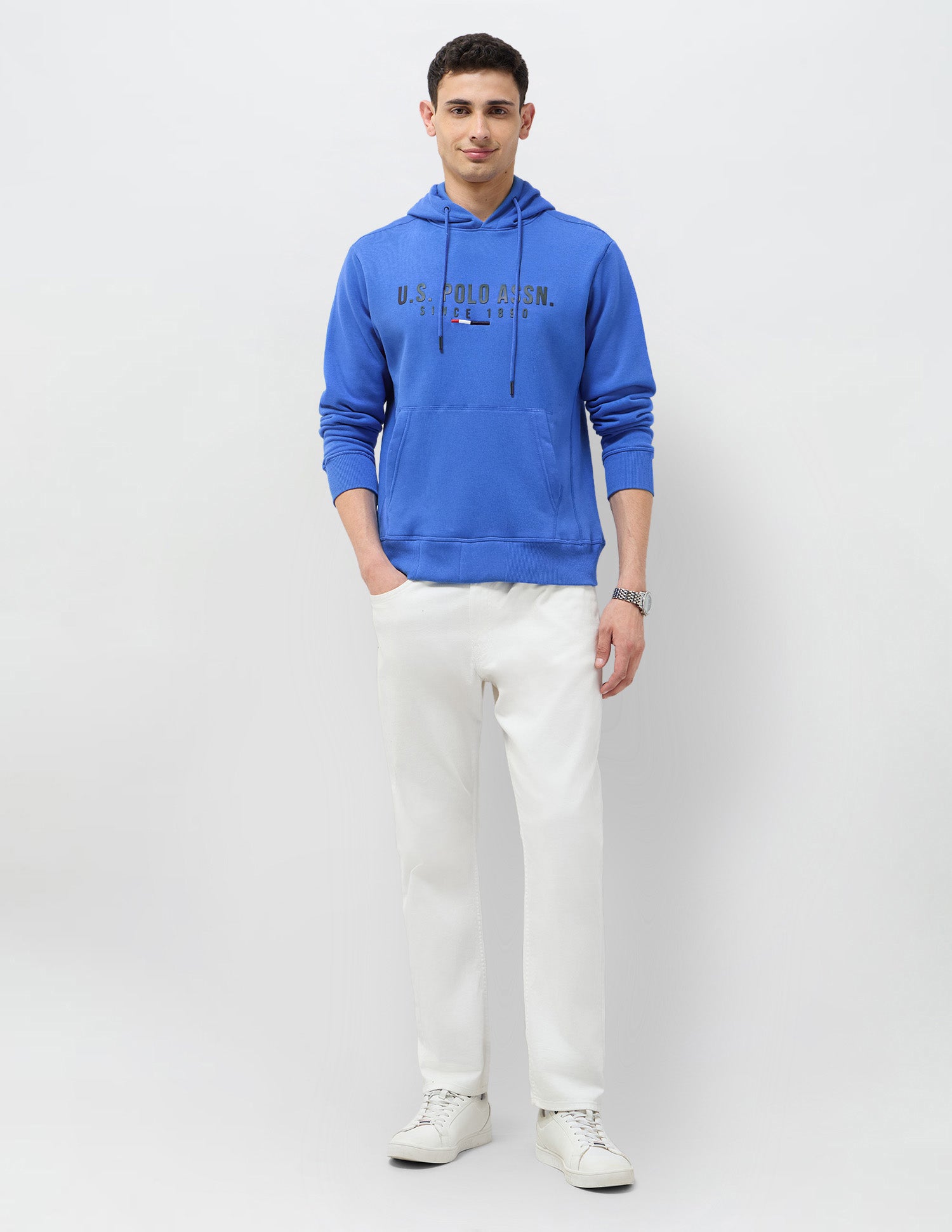 Brand Embossed Regular Fit Sweatshirt Royal Blue - U.S. POLO ASSN. | Large