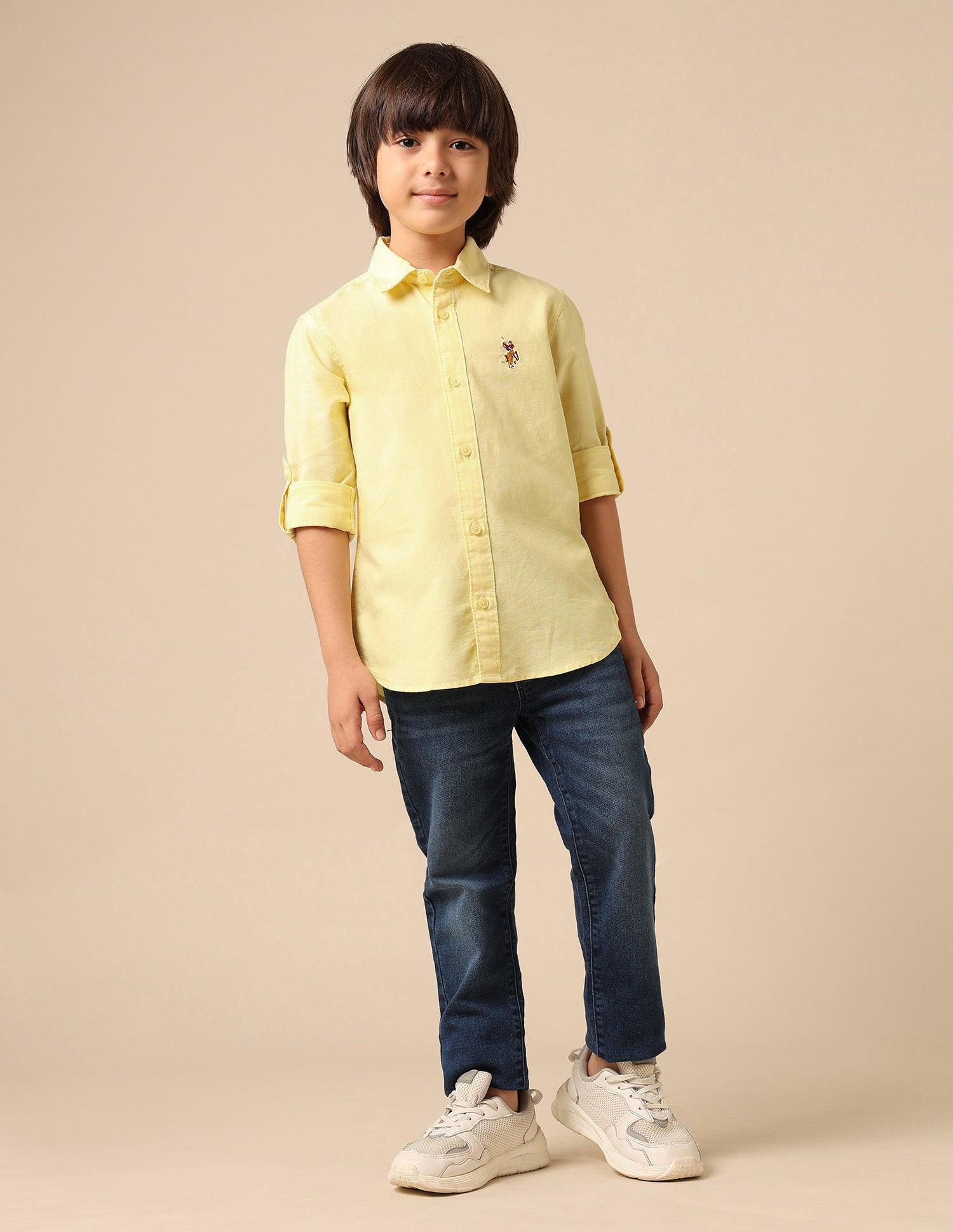 Boys Solid Oxford Shirt Yellow - U.S. POLO ASSN. | Large